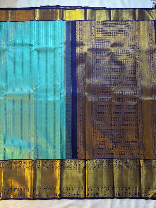 Kajivaram Silk Saree ( turquoise blue)