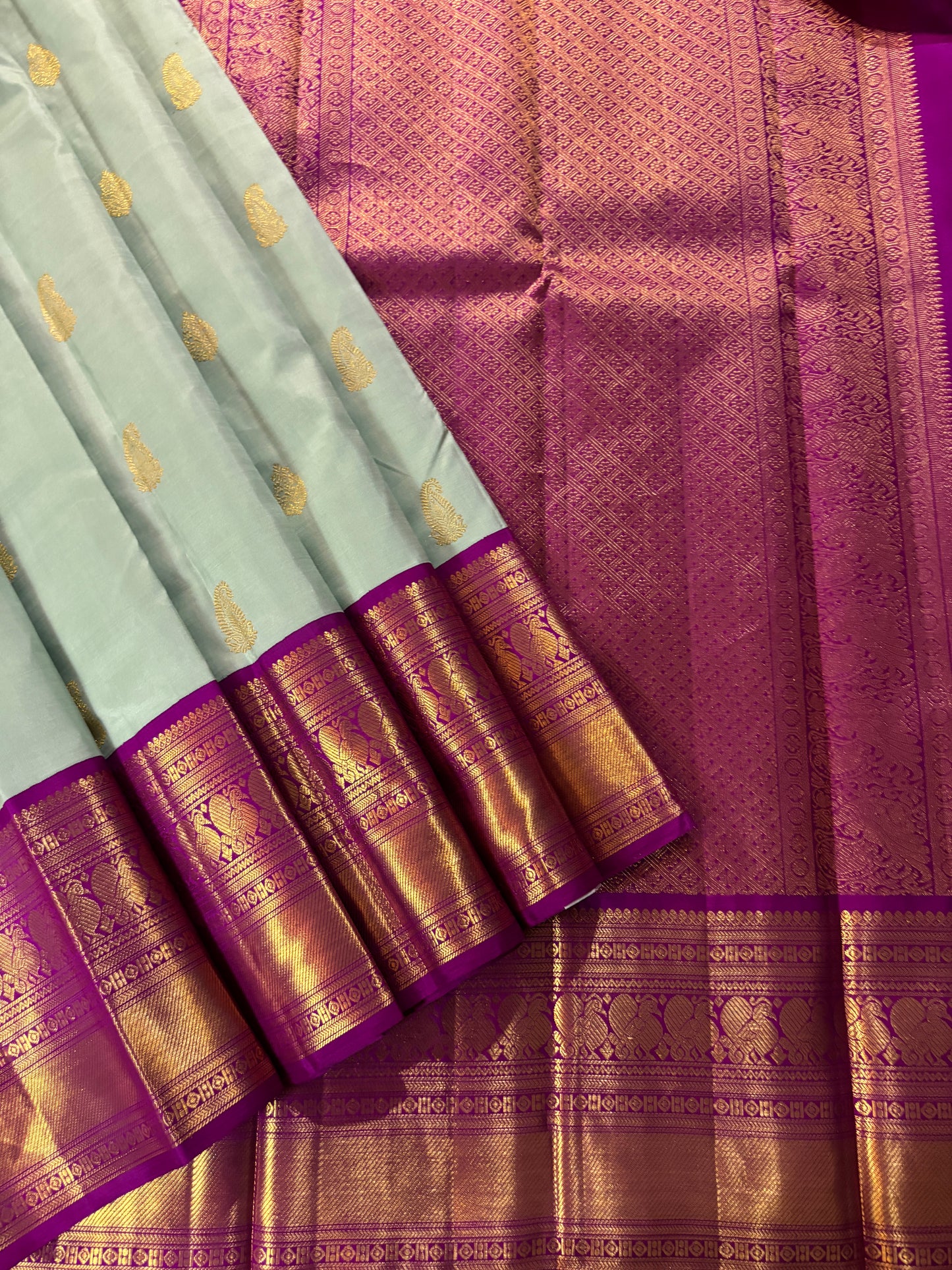 Kajivaram Silk Saree (pastel blue)
