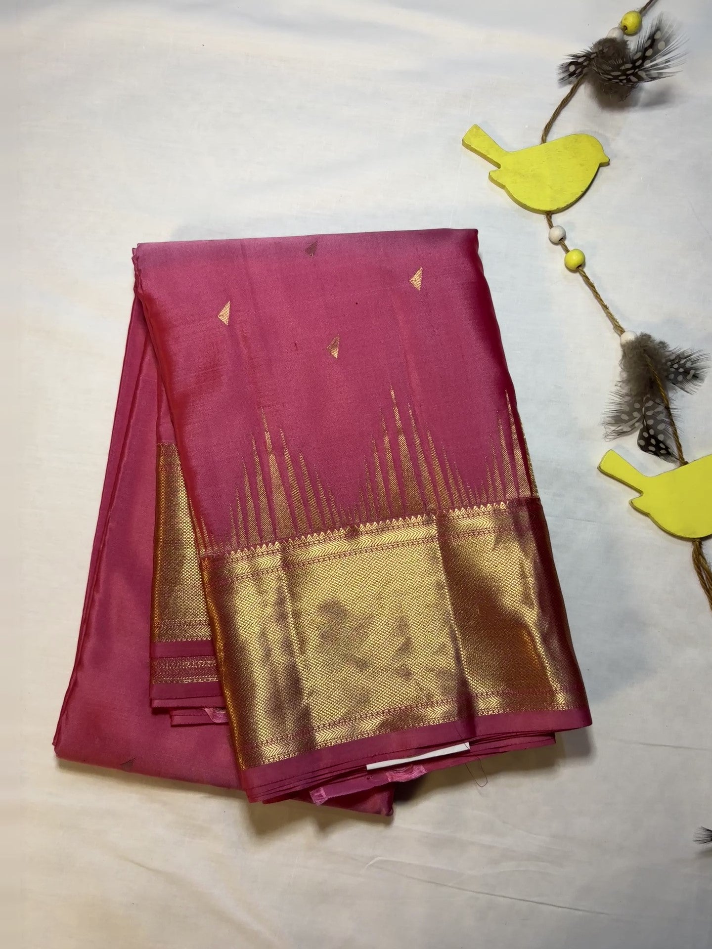 Kajivaram Silk Saree (deep pink)