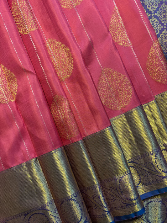 Kajivaram Silk Saree (Rani pink)
