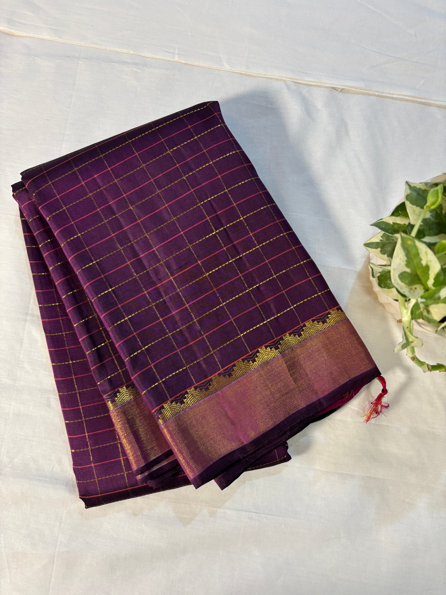 Kajivaram Silk Saree(deep purple)