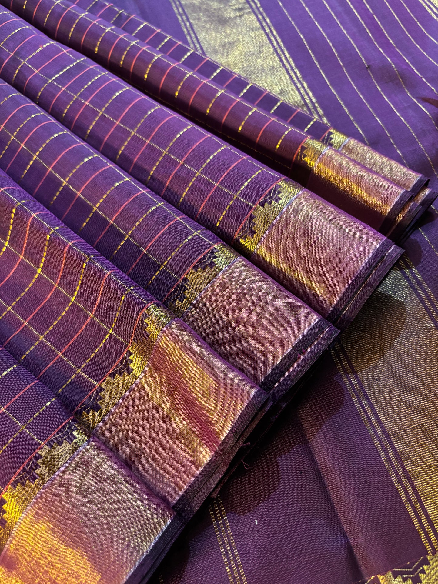Kajivaram Silk Saree(deep purple)