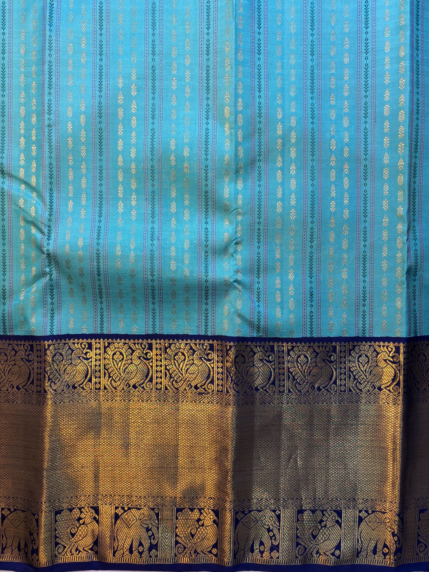 Kajivaram Silk Saree ( turquoise blue)