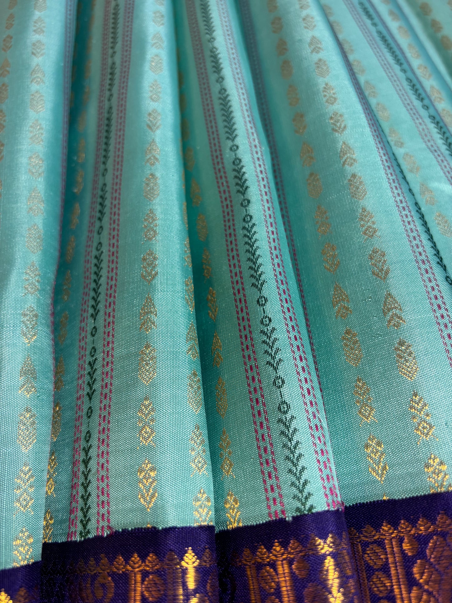 Kajivaram Silk Saree ( turquoise blue)