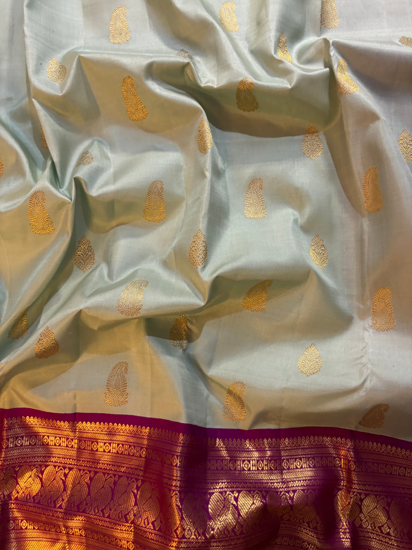 Kajivaram Silk Saree (pastel blue)