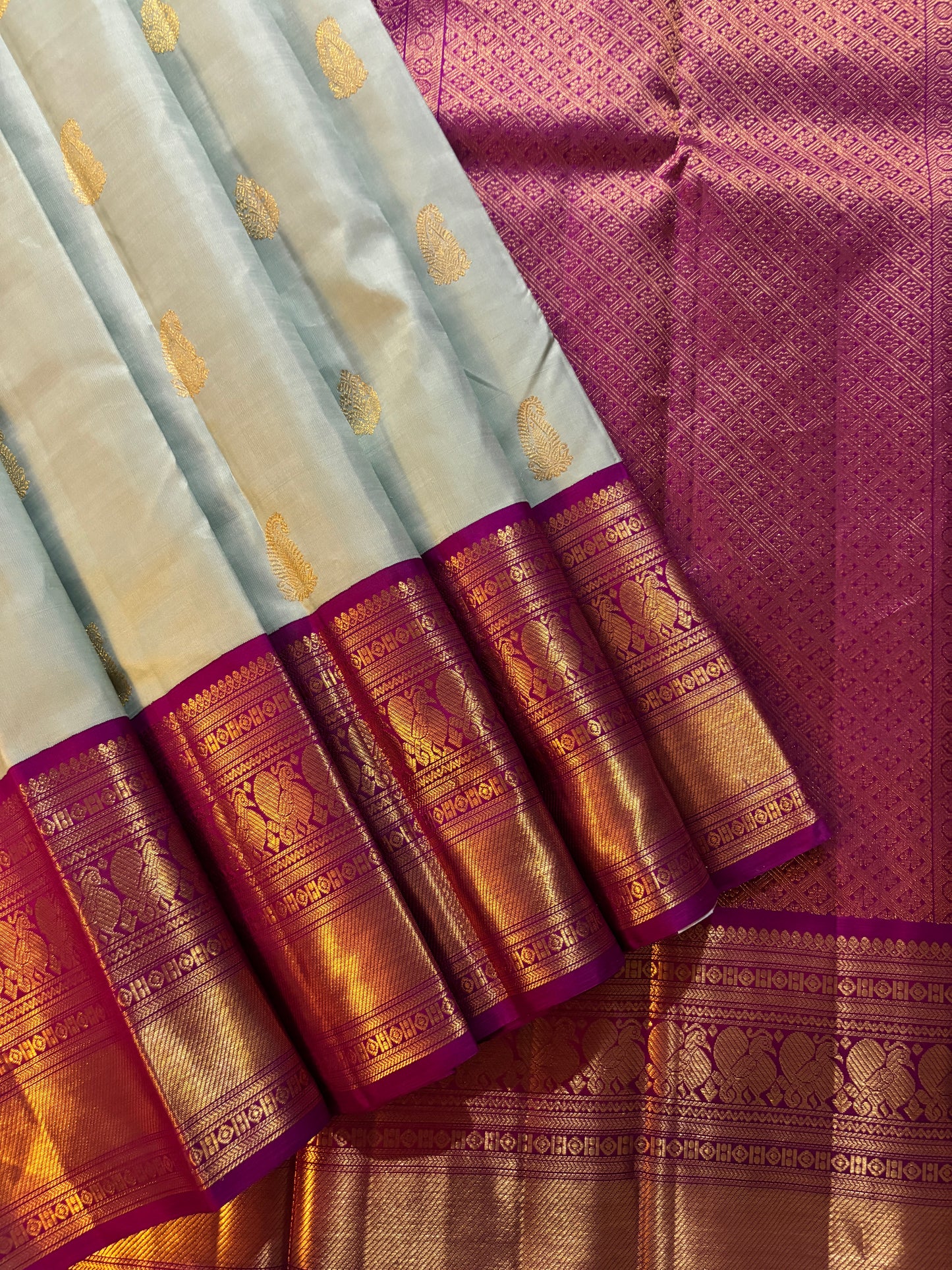 Kajivaram Silk Saree (pastel blue)