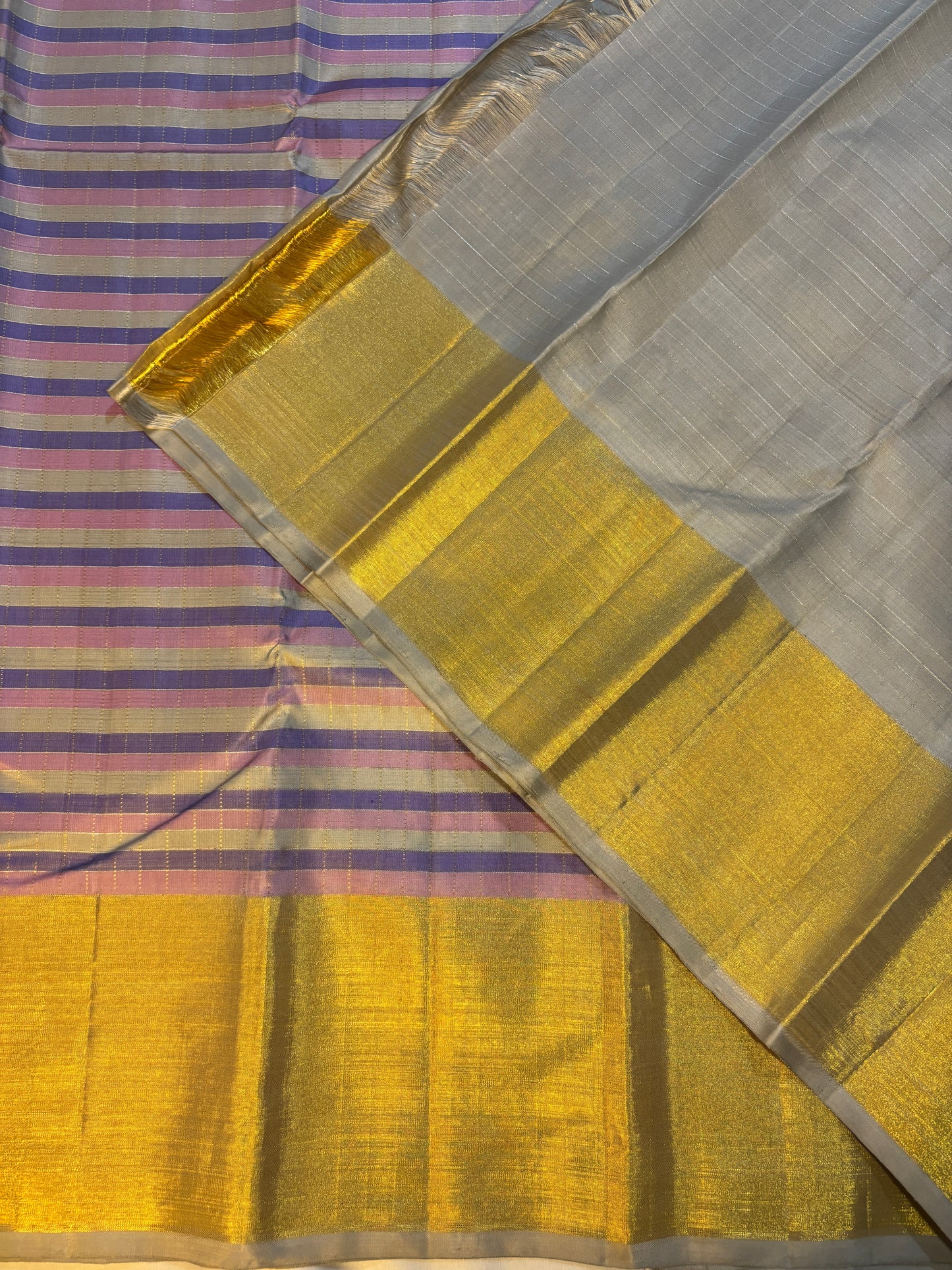 Kajivaram Silk Saree (gold zari border)