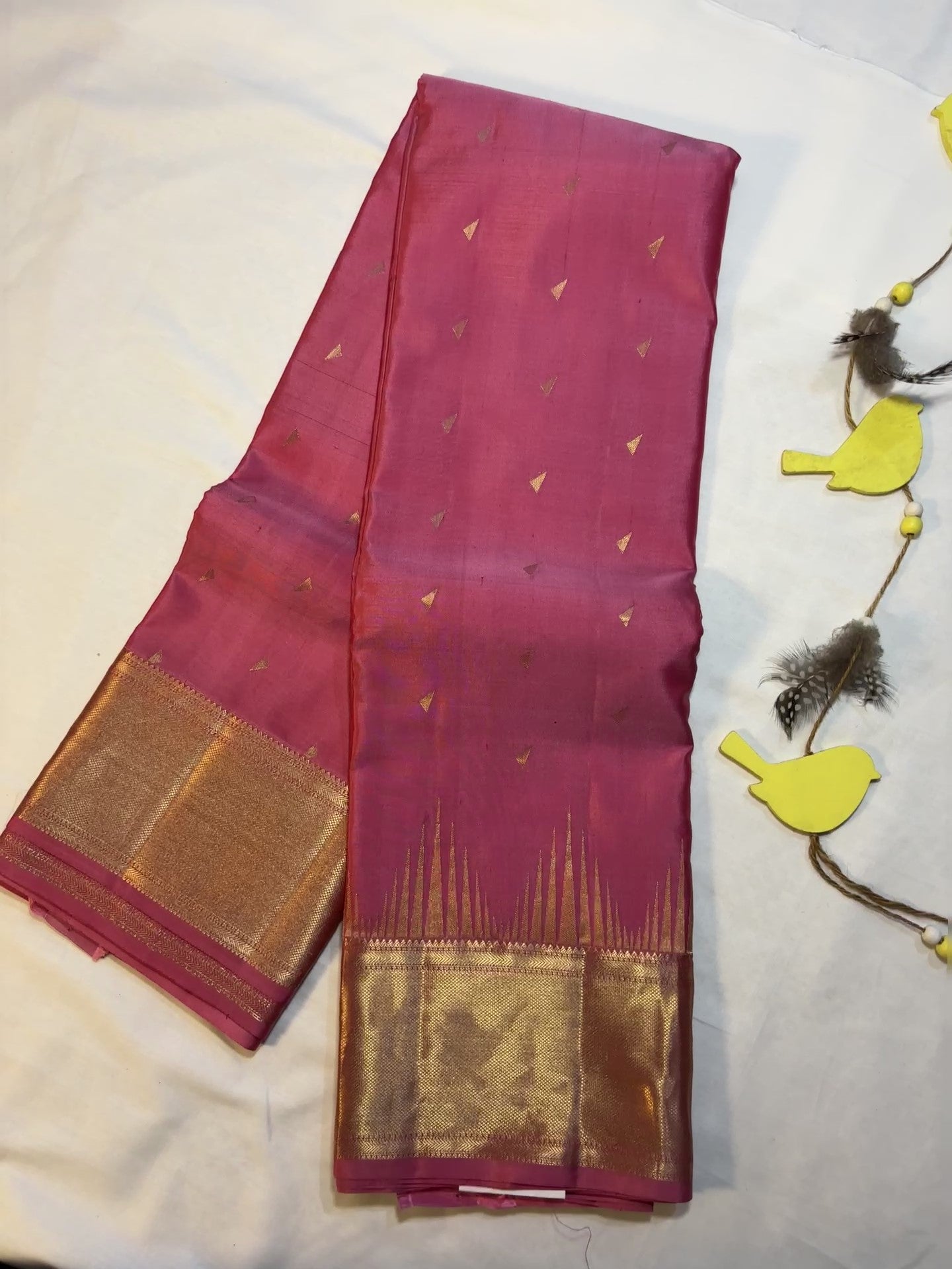 Kajivaram Silk Saree (deep pink)