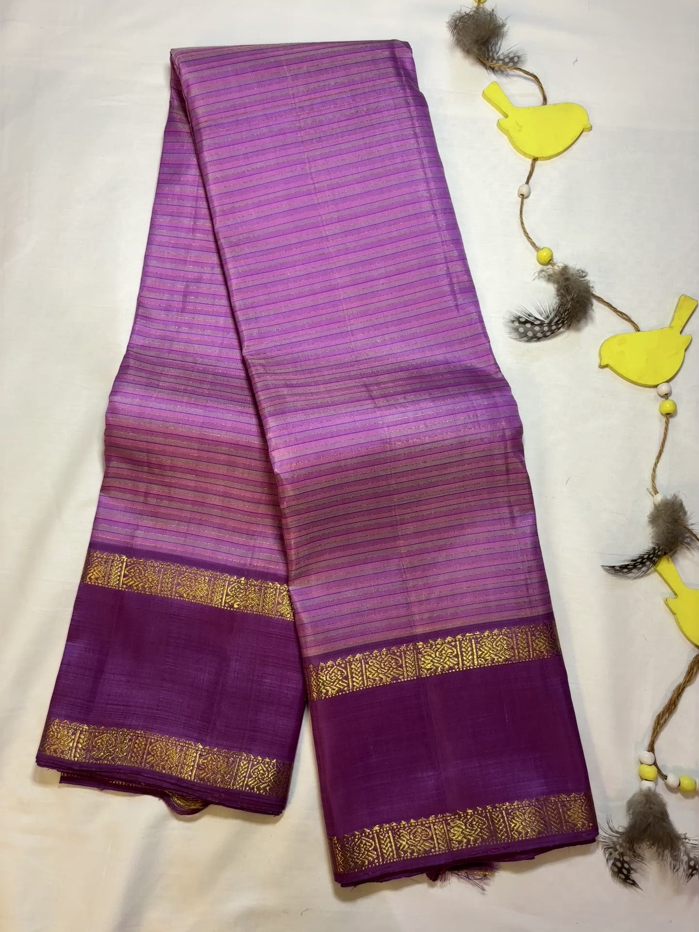 Kajivaram Silk Saree (zari stripes woven)