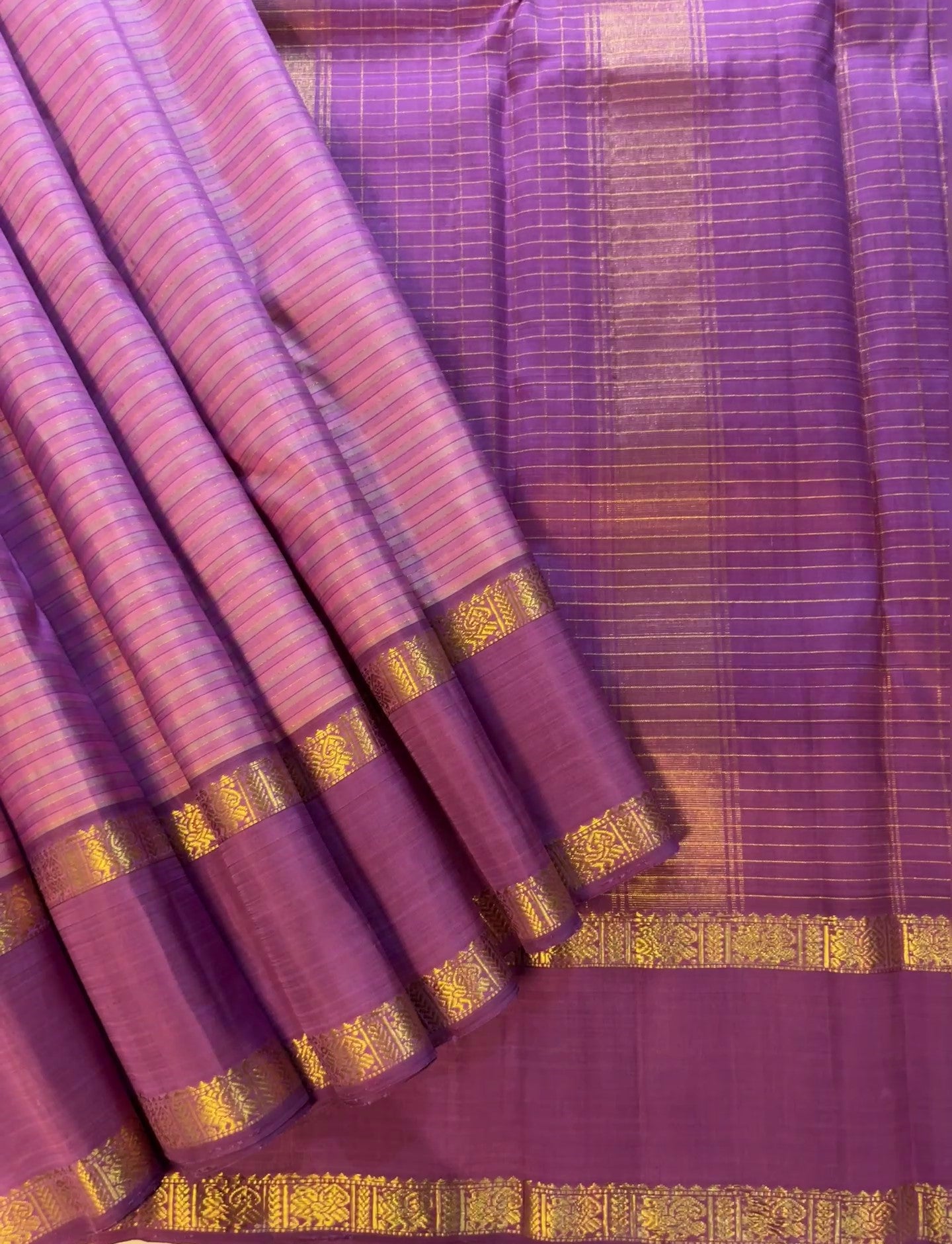 Kajivaram Silk Saree (zari stripes woven)