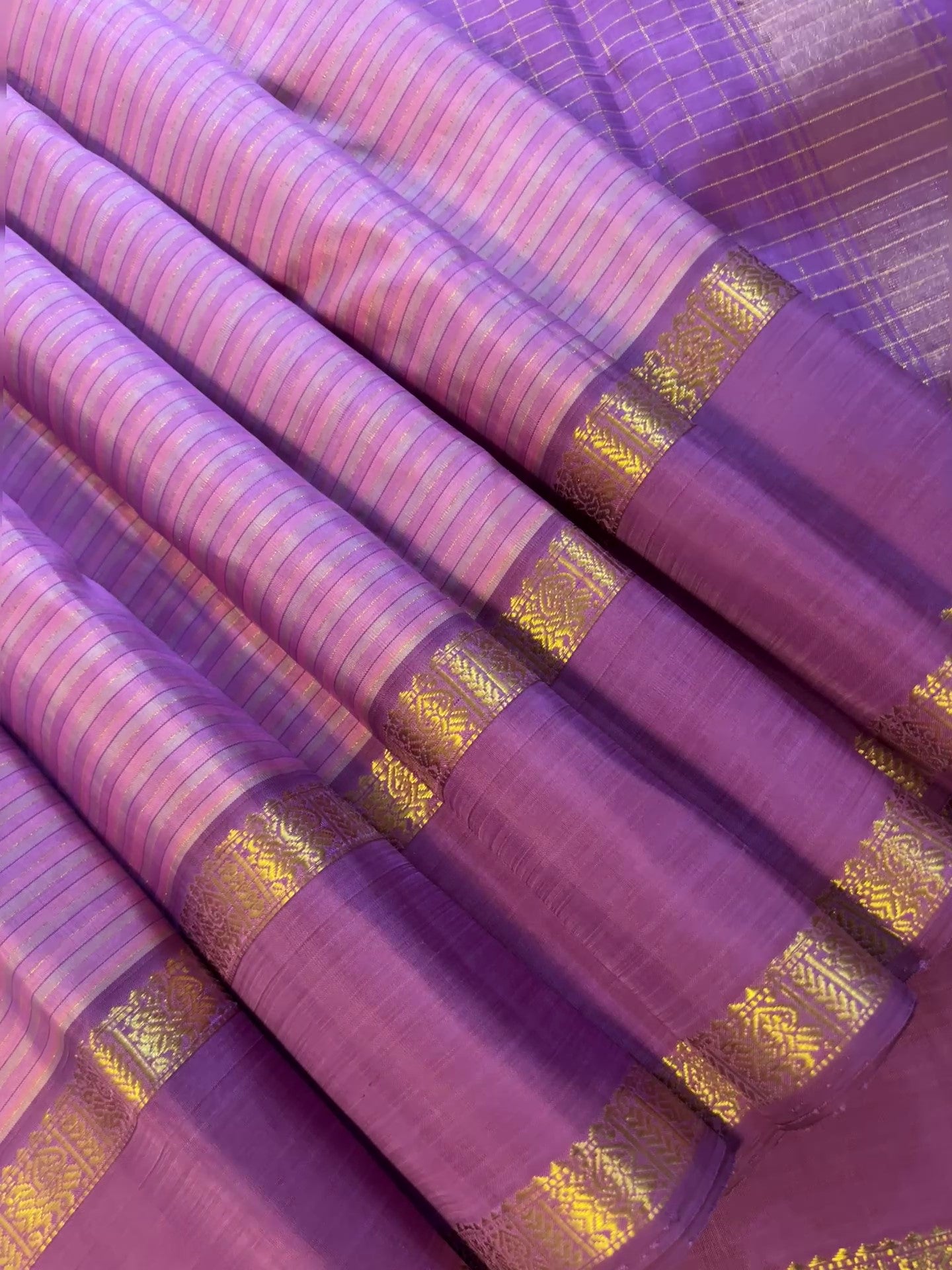Kajivaram Silk Saree (zari stripes woven)