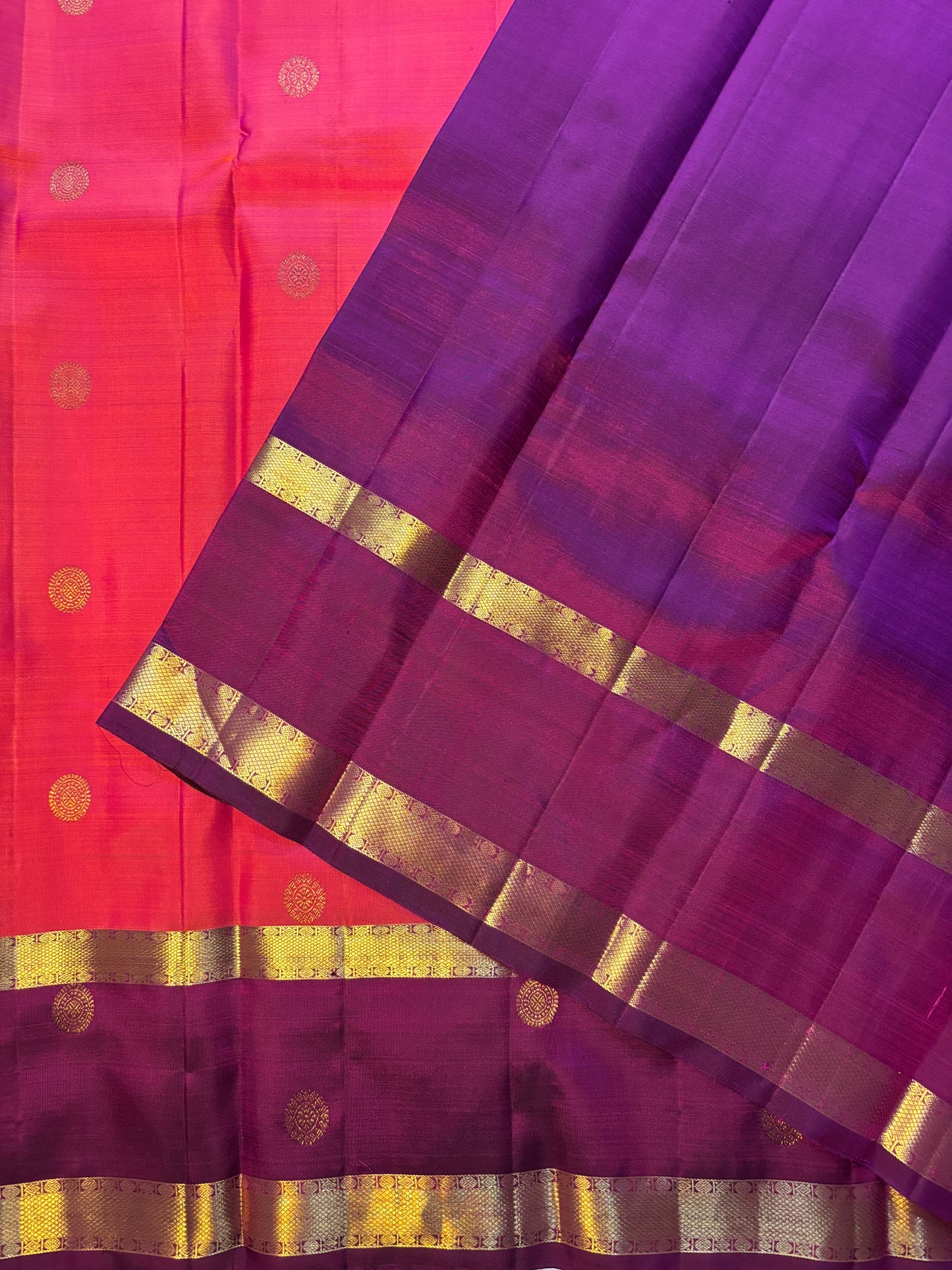 Kajivaram Silk Saree (orange and pink)