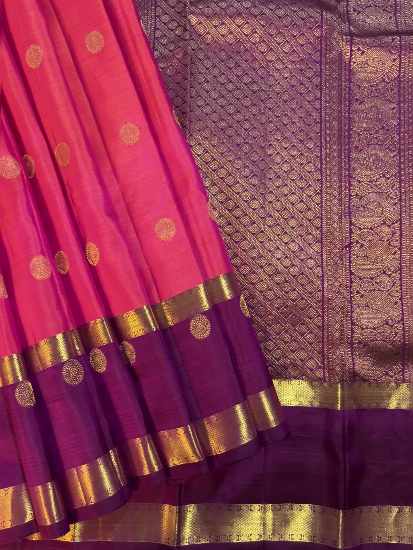 Kajivaram Silk Saree (orange and pink)