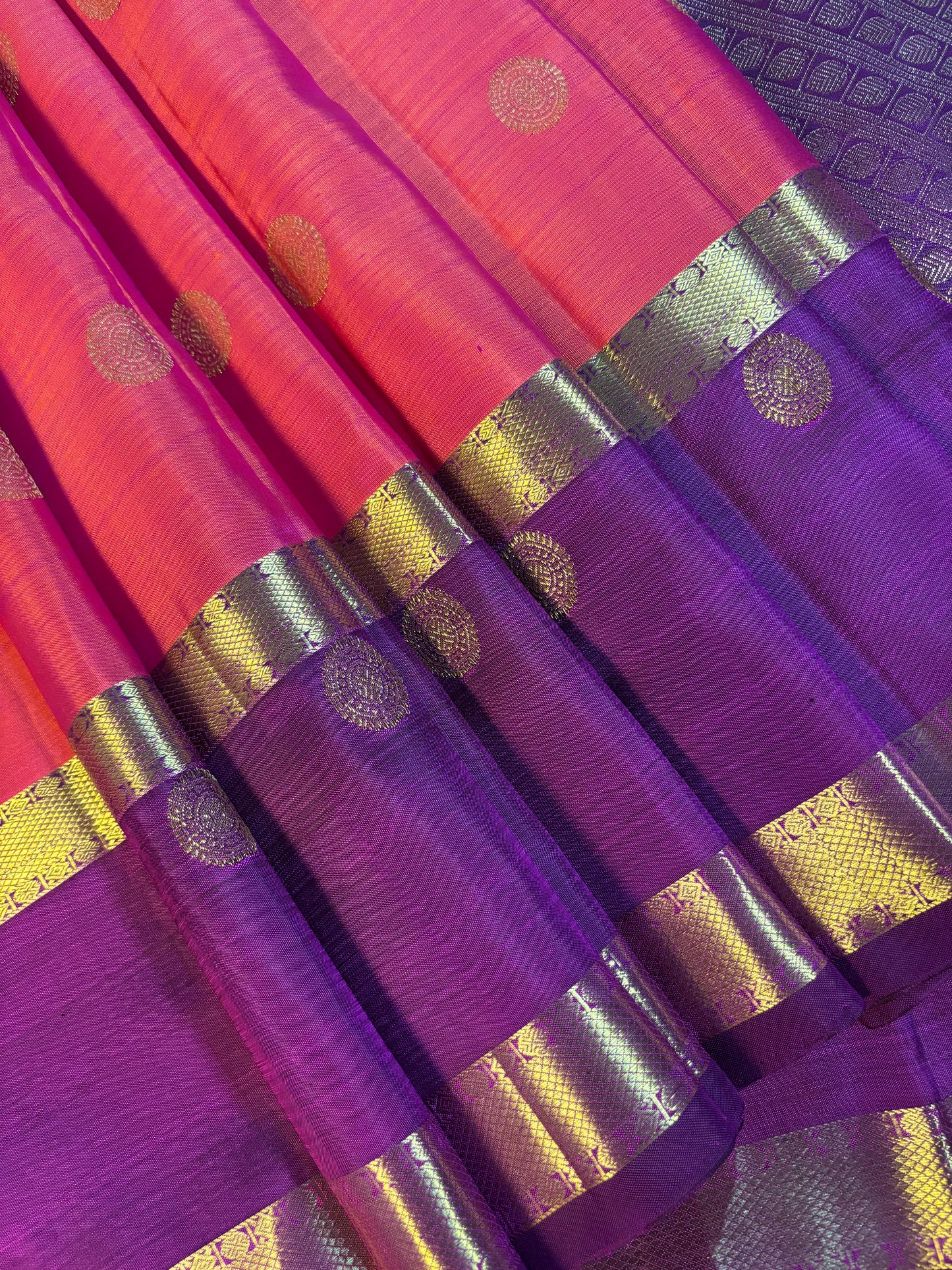Kajivaram Silk Saree (orange and pink)