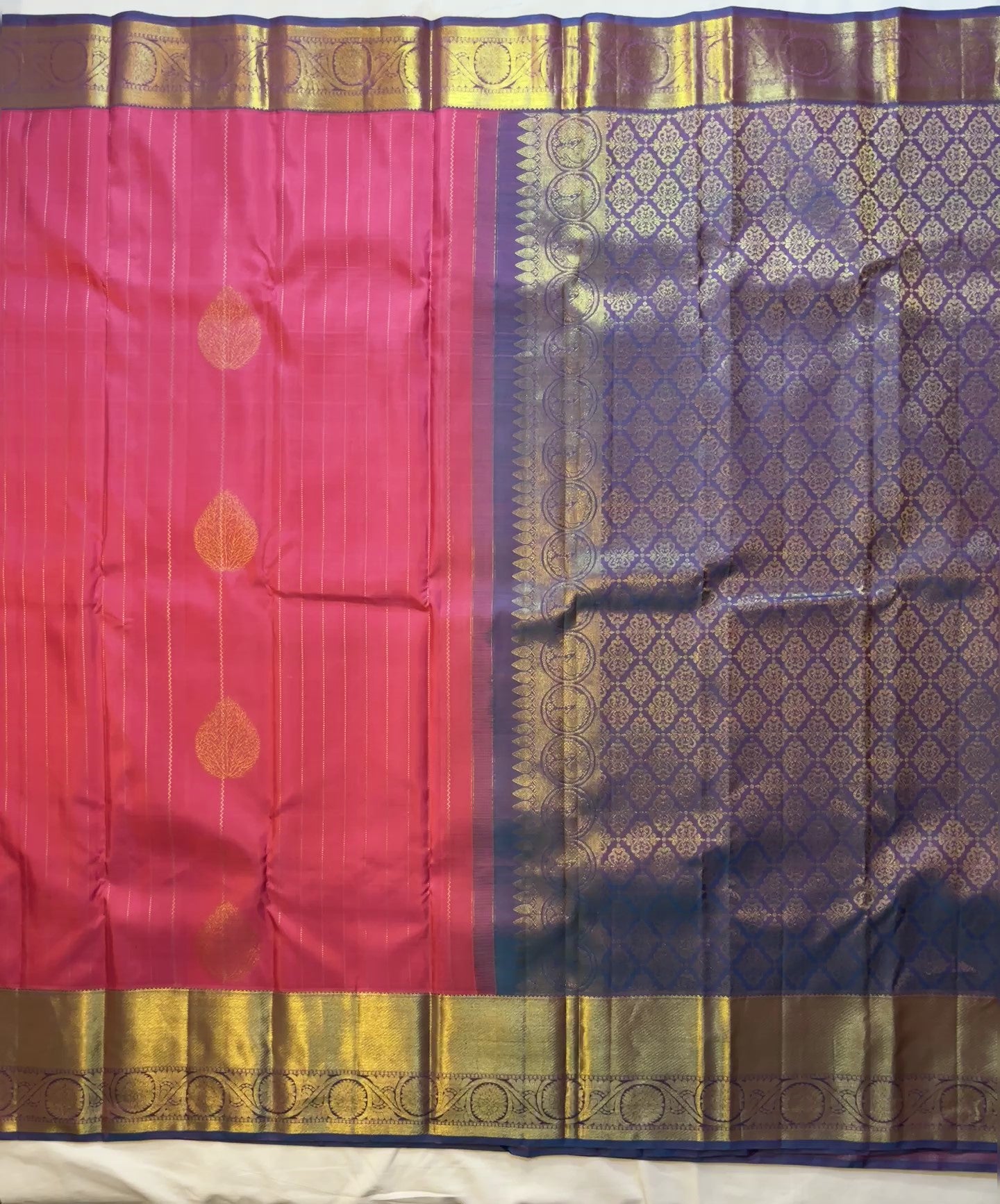 Kajivaram Silk Saree (Rani pink)
