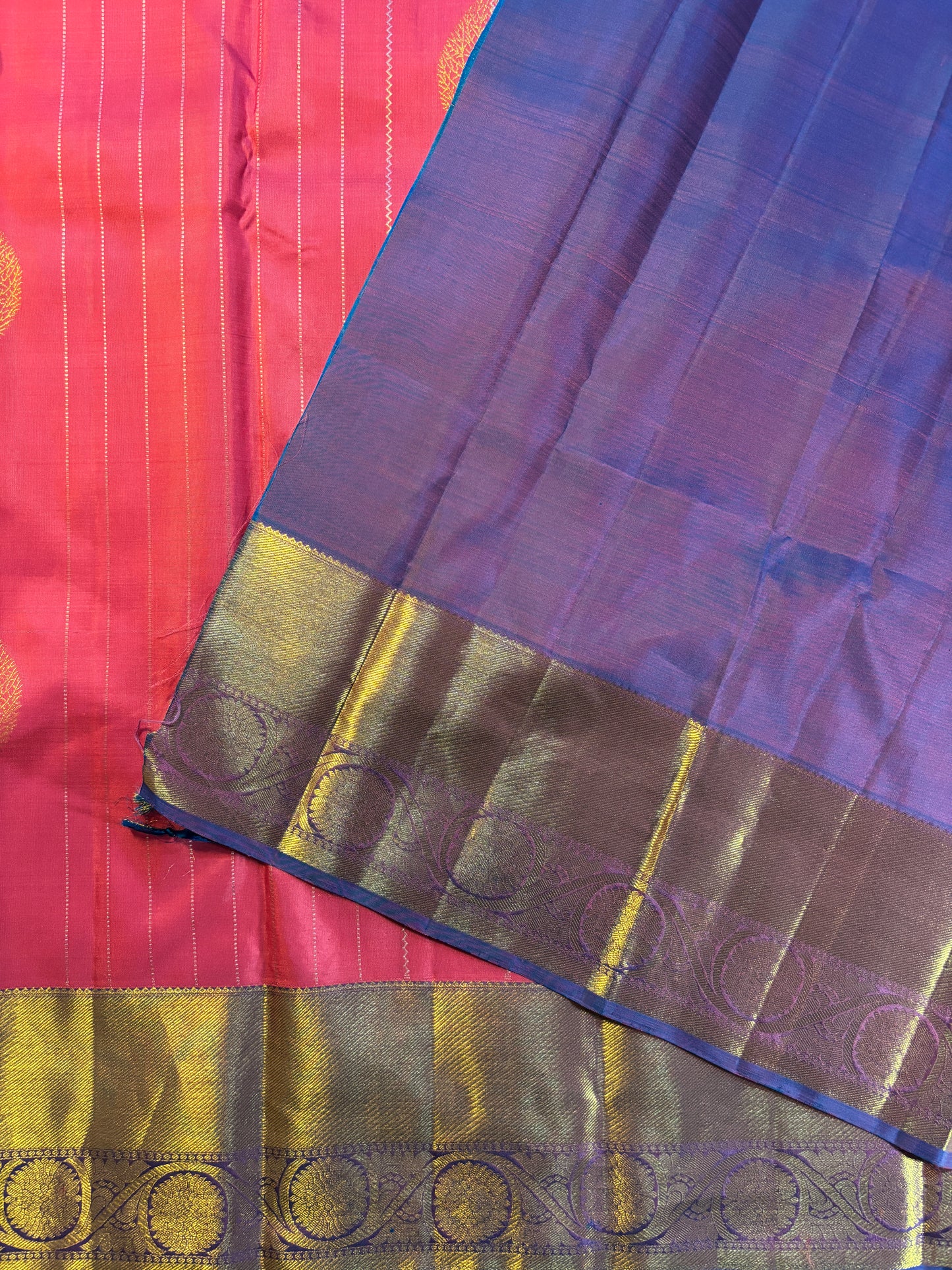 Kajivaram Silk Saree (Rani pink)