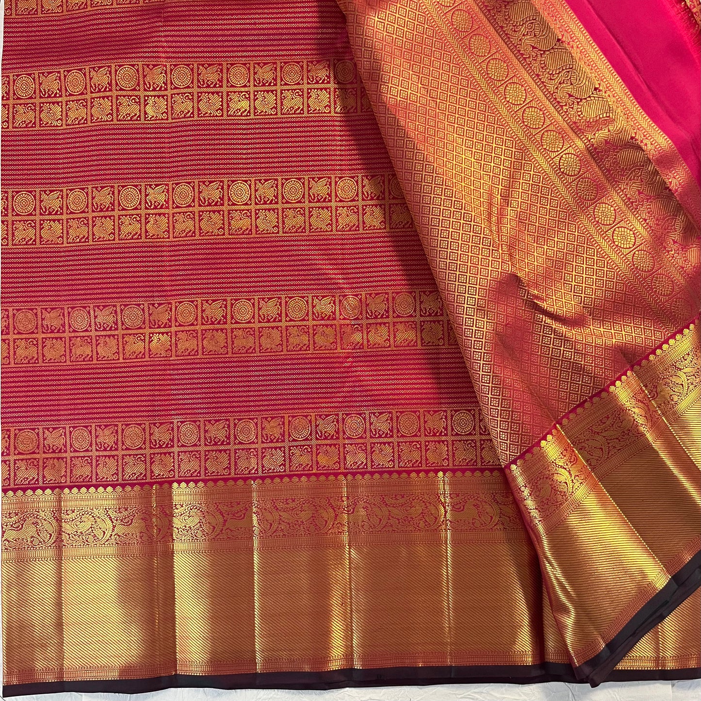 Kajivaram Silk Saree -(magenta pink)