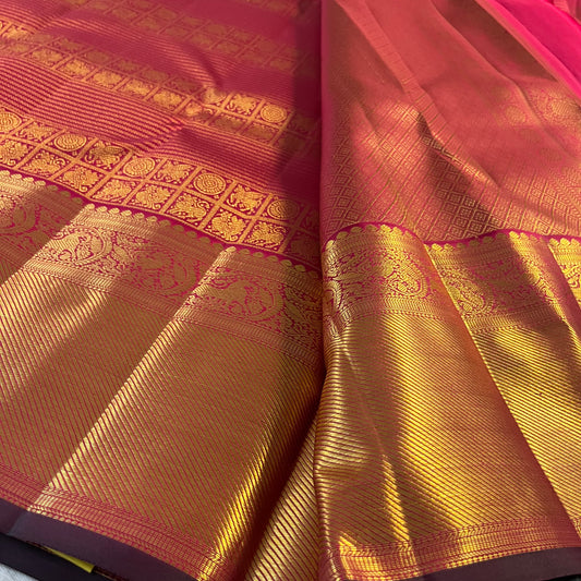Kajivaram Silk Saree -(magenta pink)