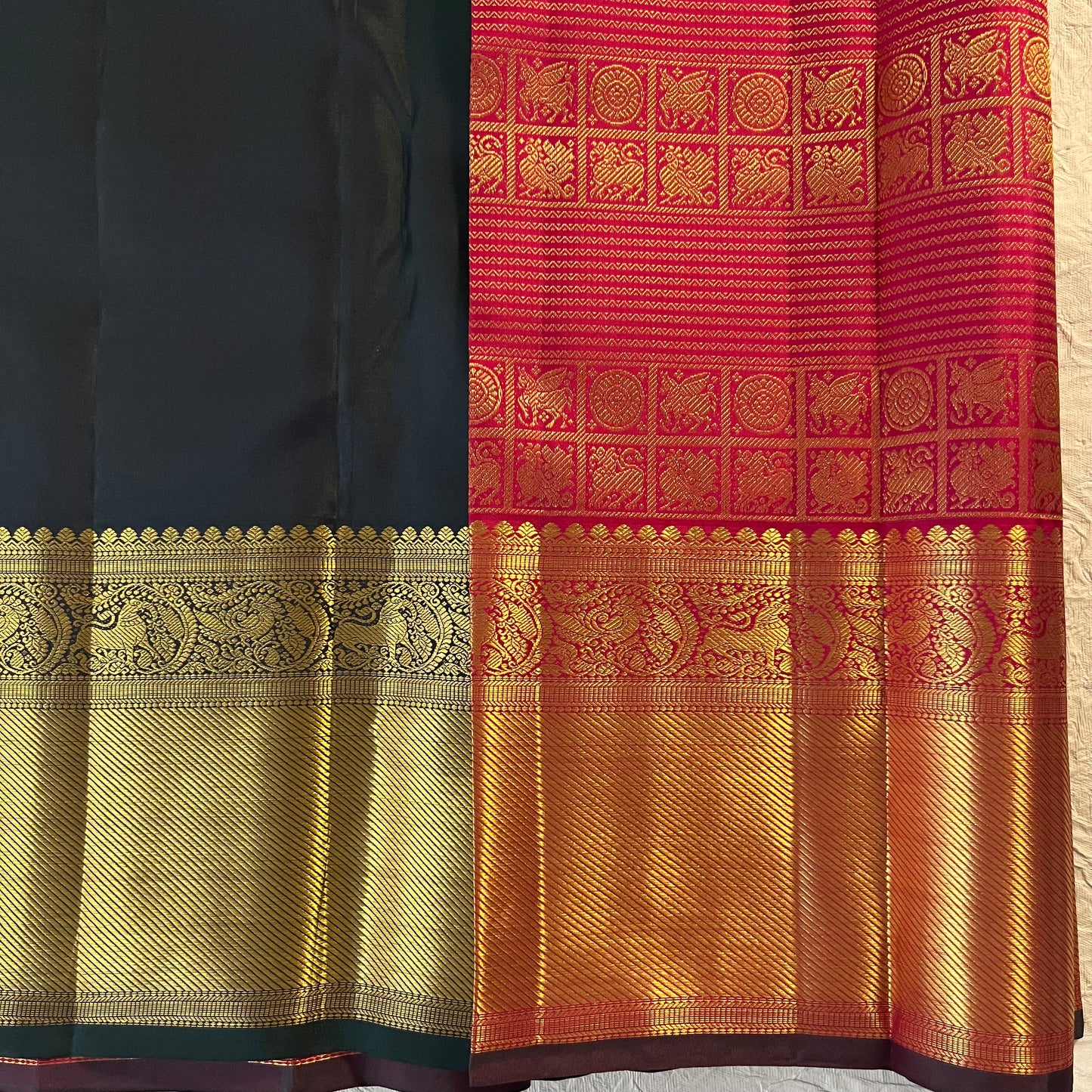 Kajivaram Silk Saree -(magenta pink)
