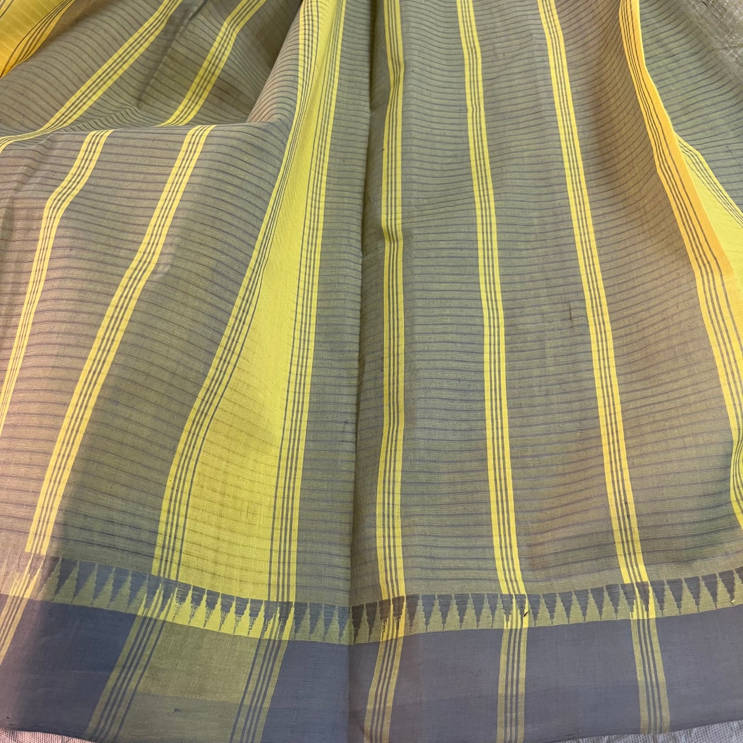 Magalgiri cotton Silk Saree - YELLOW CHECKED