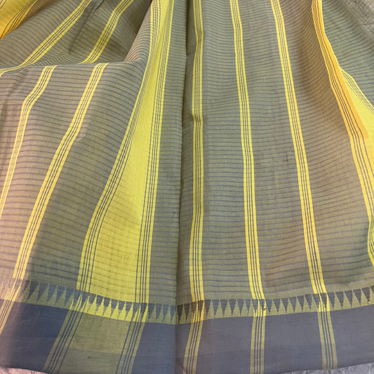 Magalgiri cotton Silk Saree - YELLOW CHECKED