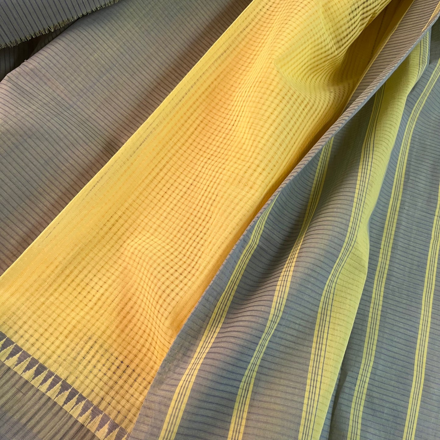 Magalgiri cotton Silk Saree - YELLOW CHECKED