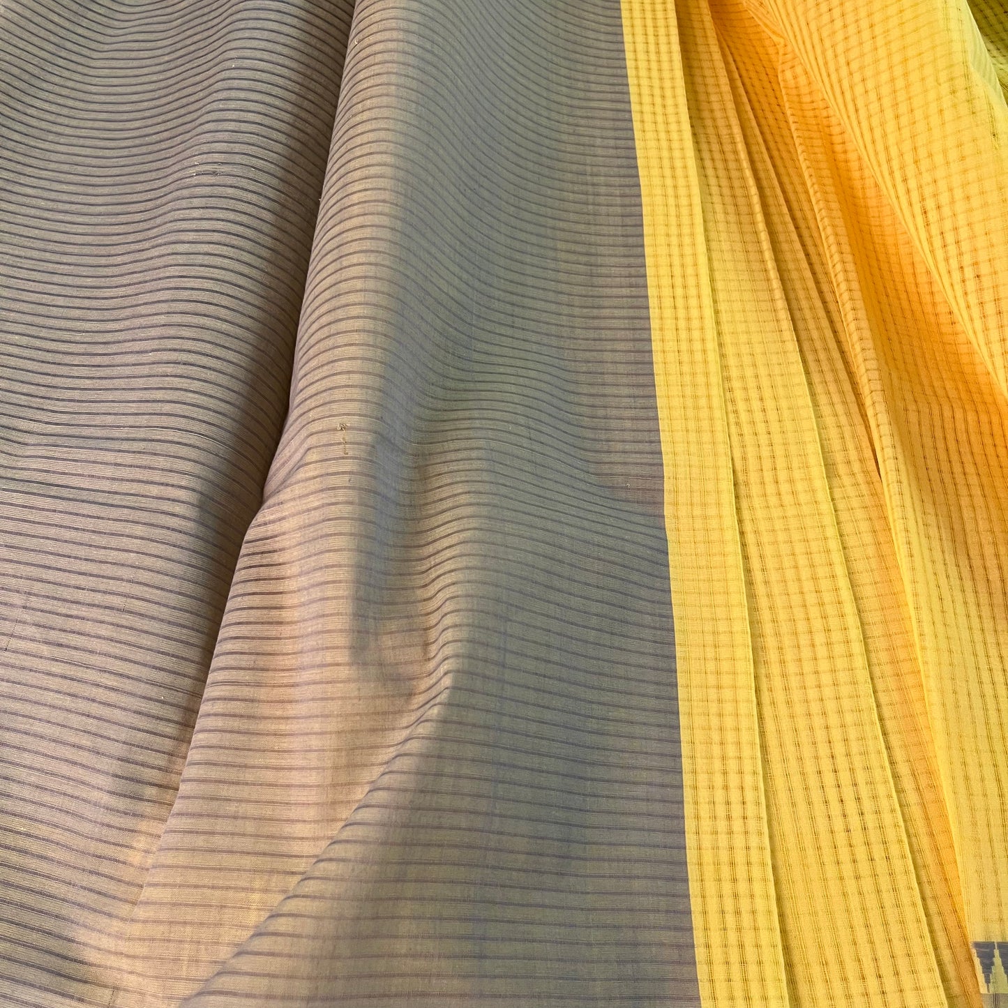 Magalgiri cotton Silk Saree - YELLOW CHECKED