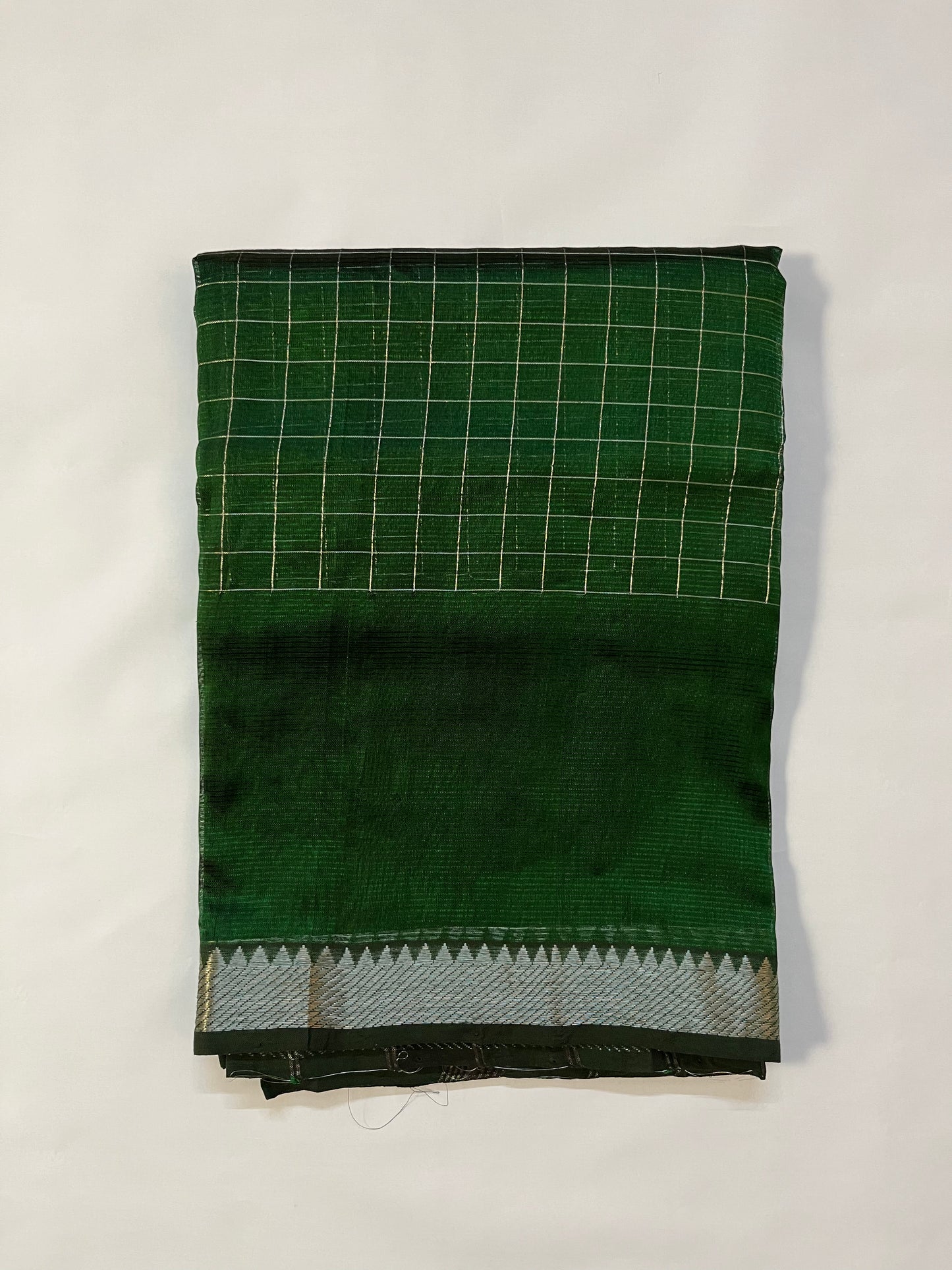 Magalgiri cotton Silk Saree  - GREEN CHECKED