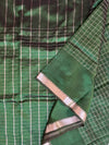 Magalgiri cotton Silk Saree  - GREEN CHECKED