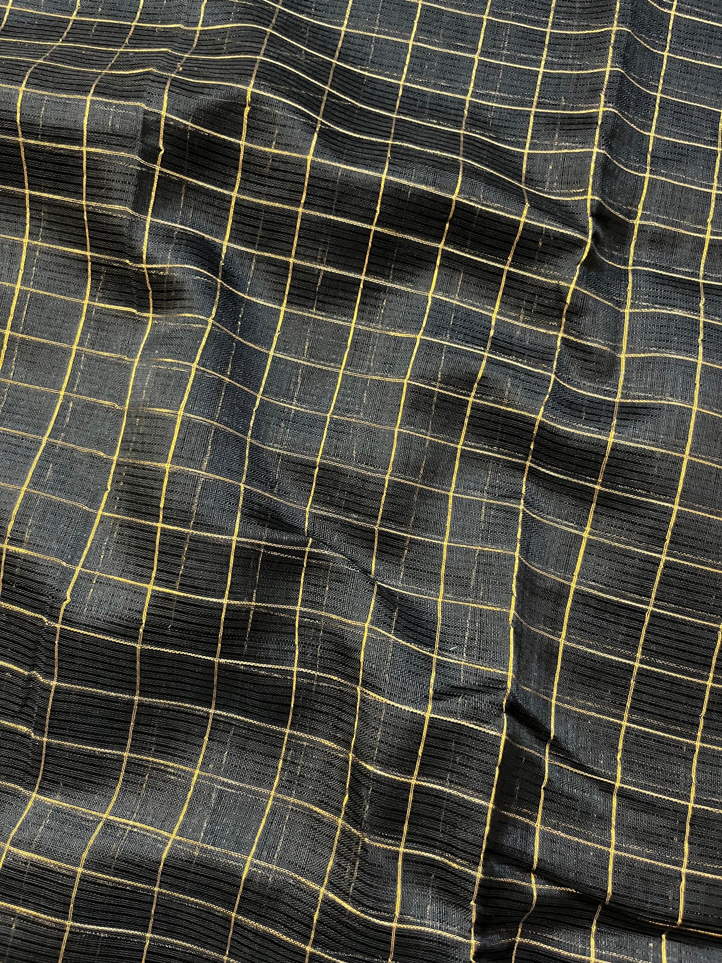Magalgiri cotton Silk Saree -  BLACK CHECKED