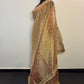Golden Hues of Grace - Banarasi tissue semi silk saree