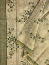 Pure Linen saree (PASTEL GREEN)