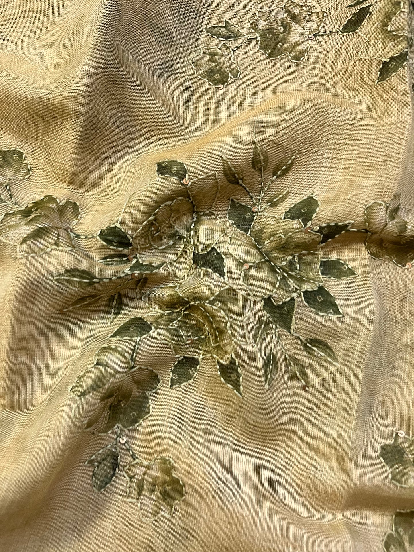 Pure Linen saree (PASTEL GREEN)