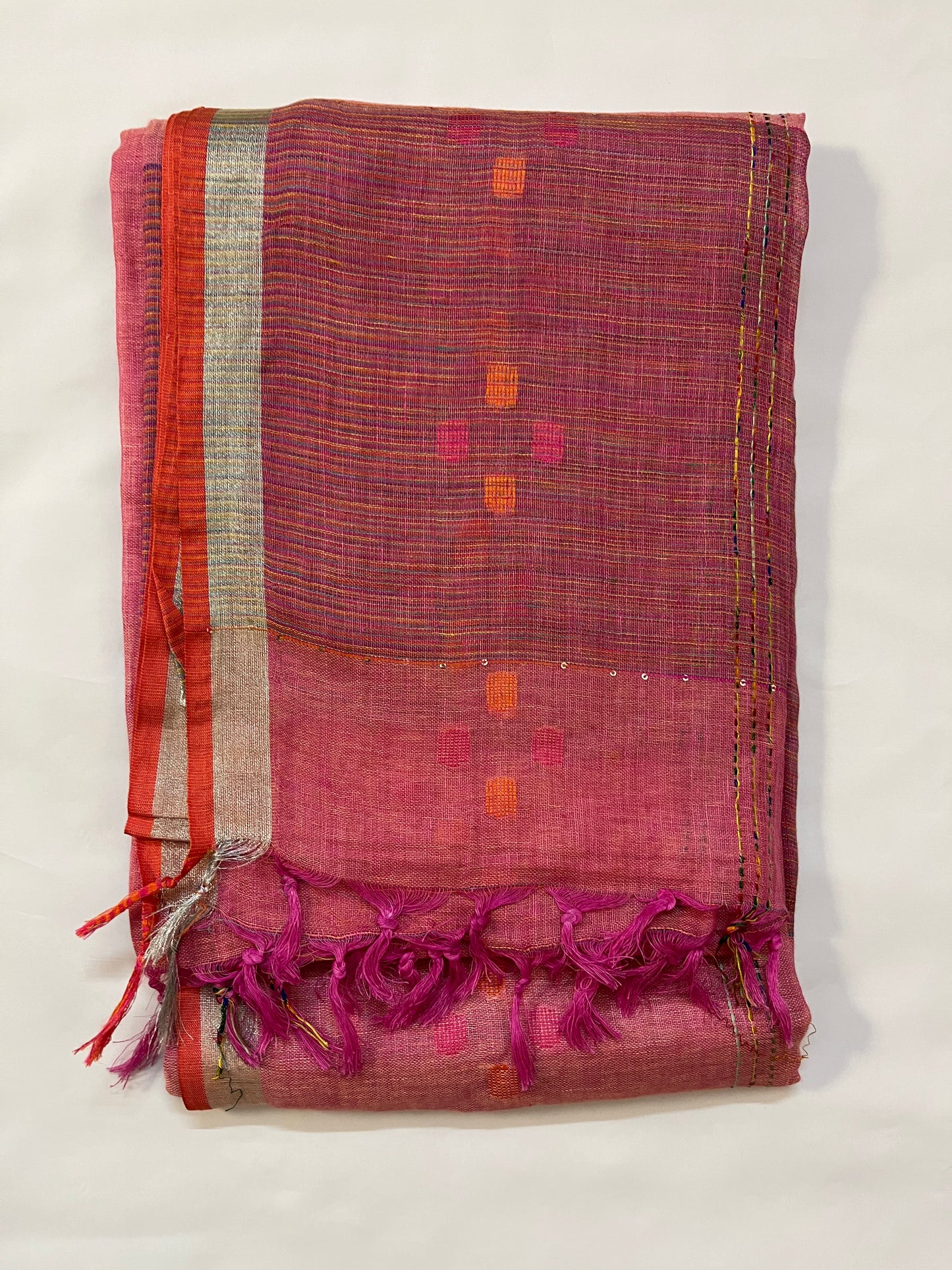 pure Linen sareee(RED)