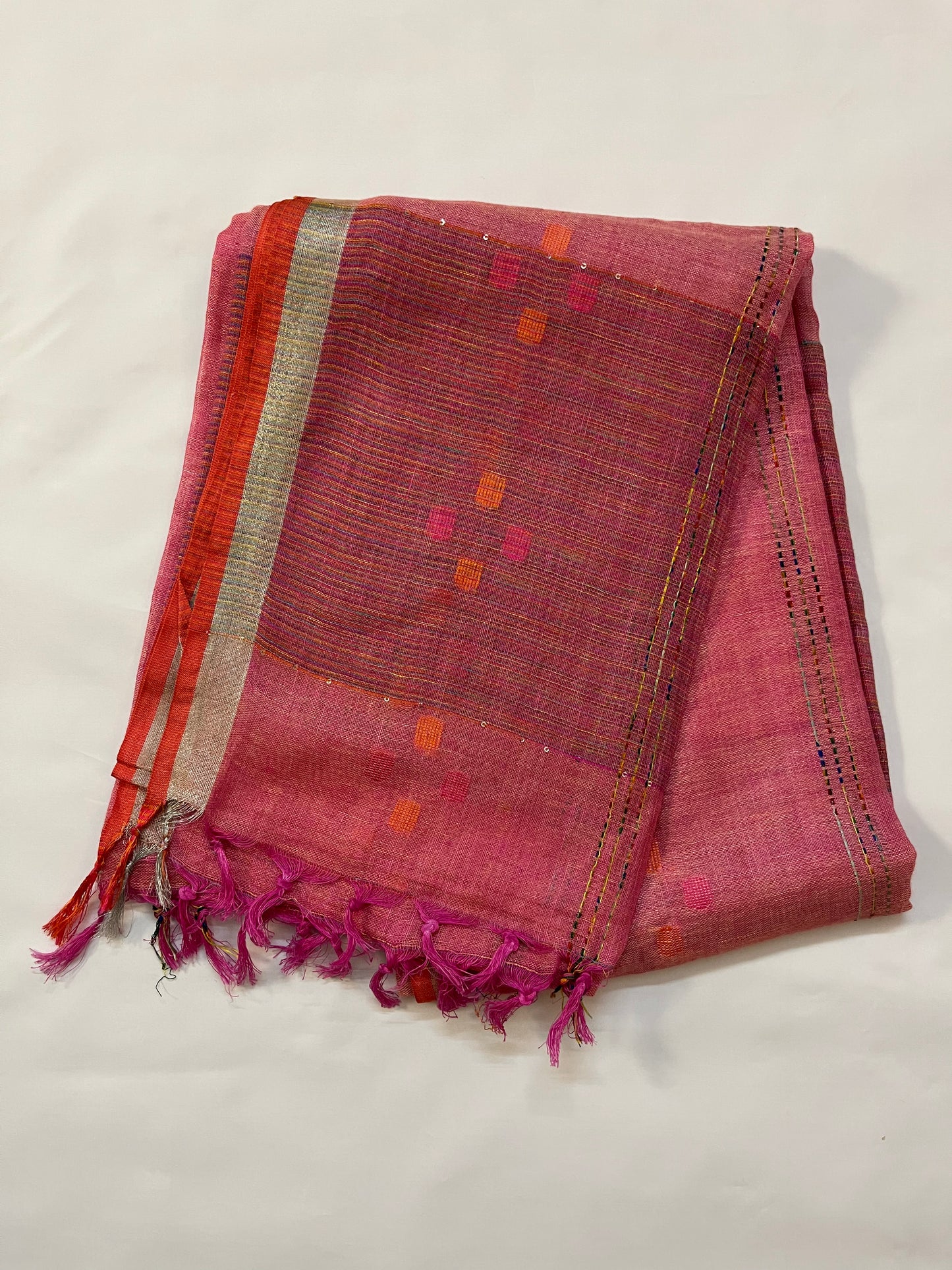 pure Linen sareee(RED)