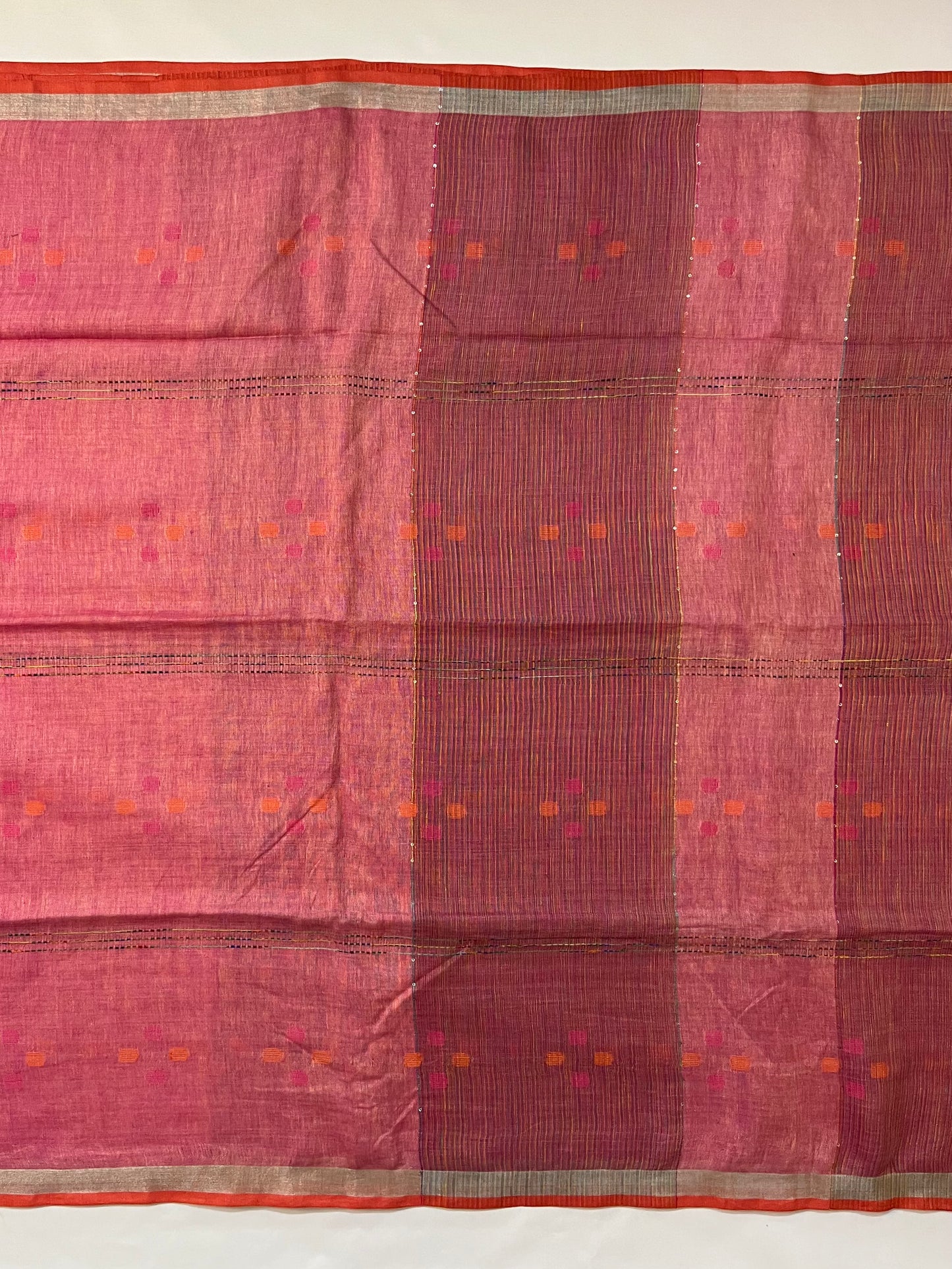 pure Linen sareee(RED)