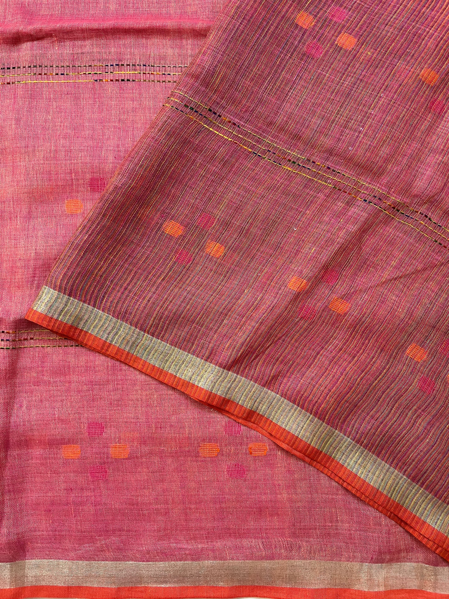 pure Linen sareee(RED)