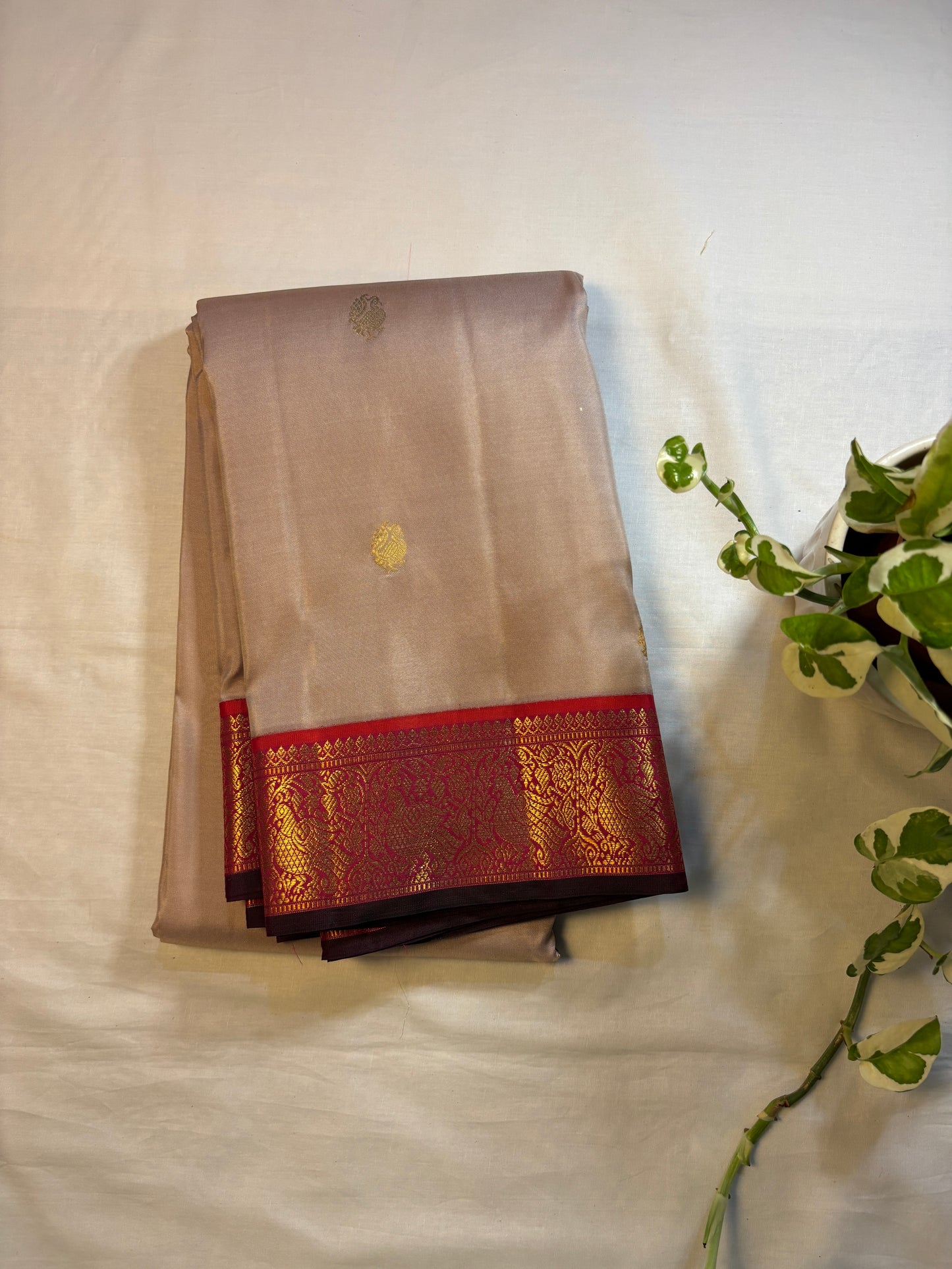 Kajivaram Silk Saree (golden buttas )