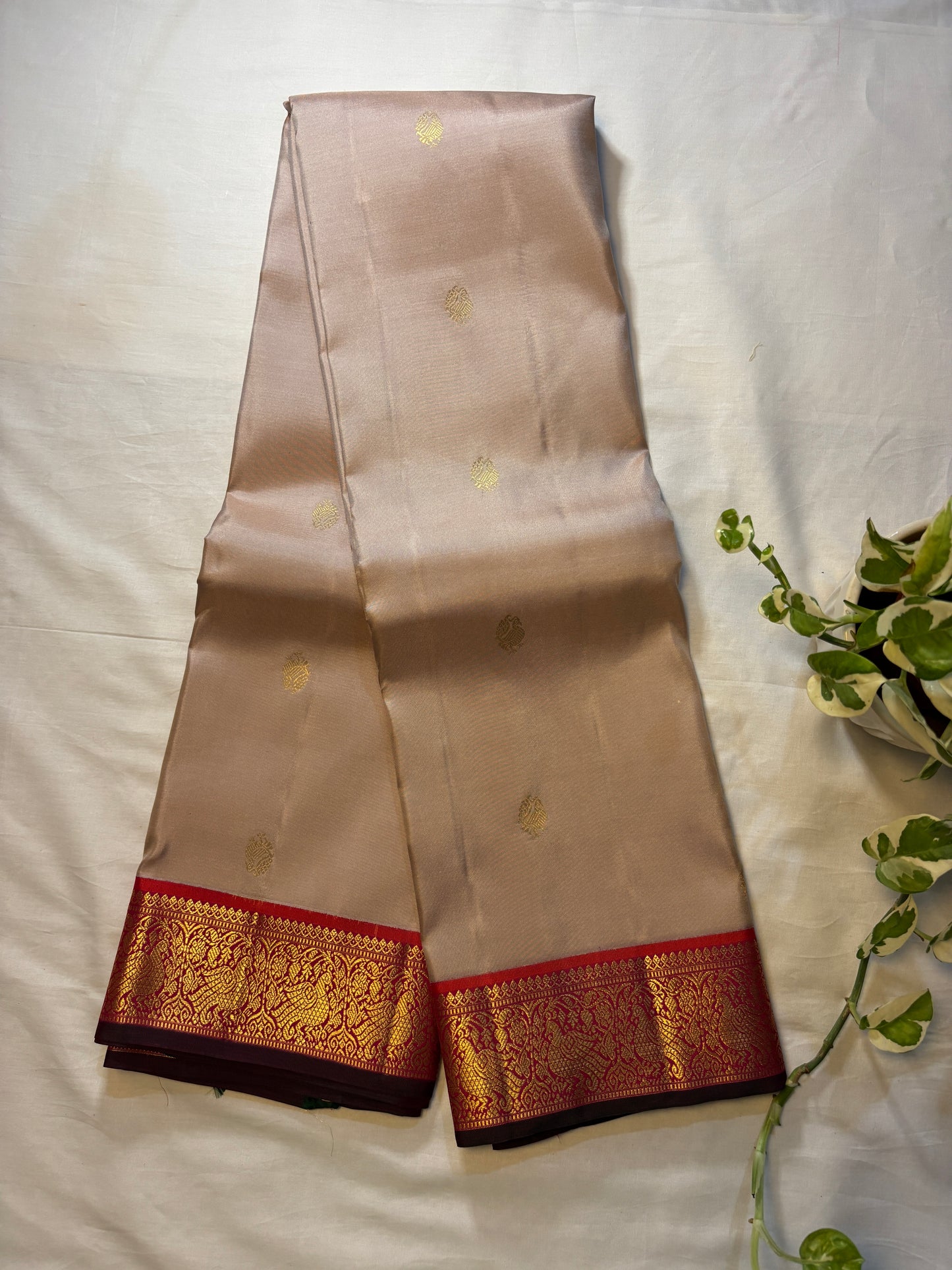 Kajivaram Silk Saree (golden buttas )