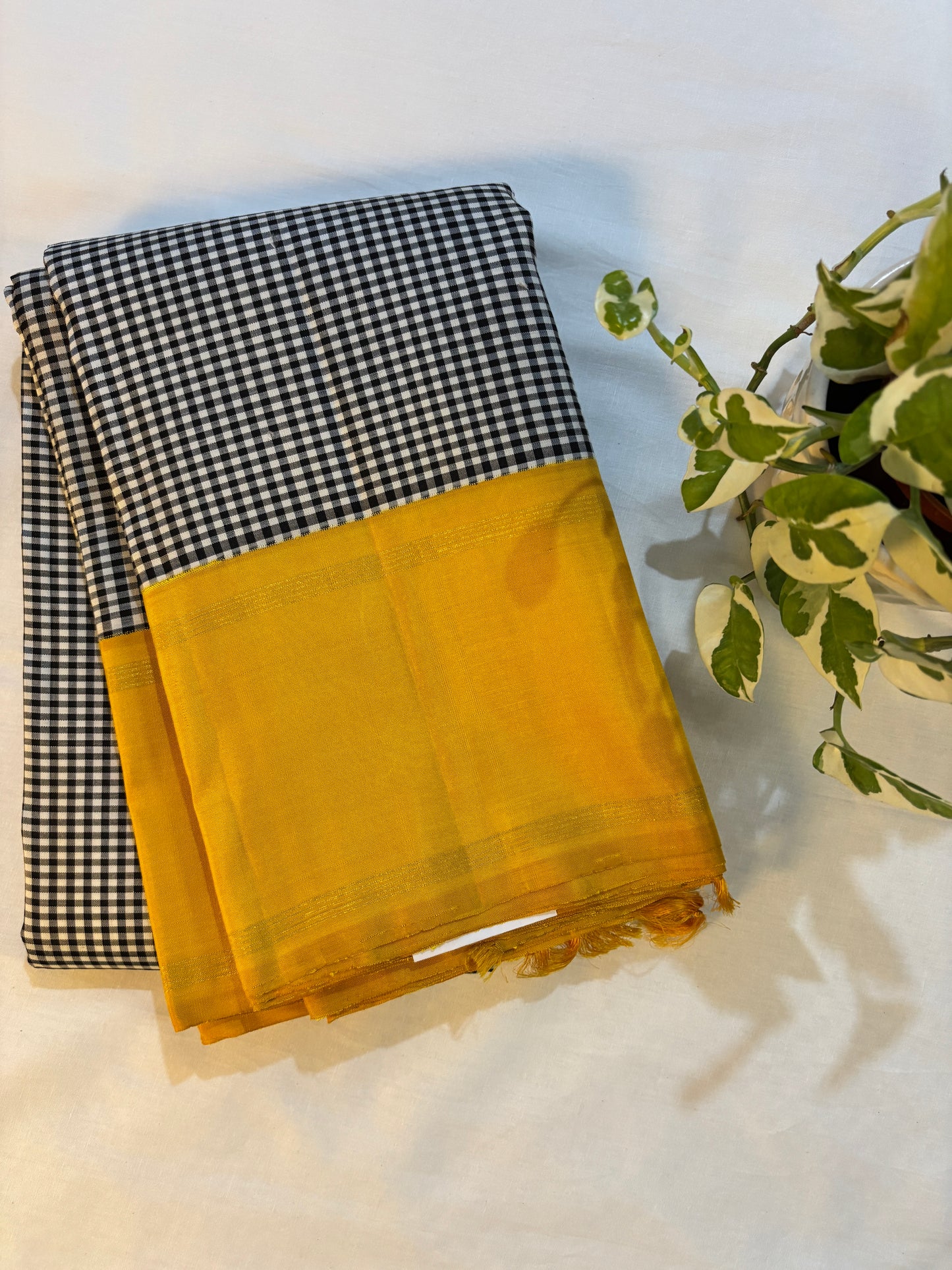 Kajivaram Silk Saree (black & white)