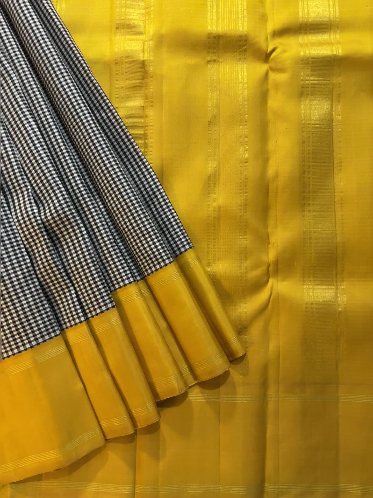 Kajivaram Silk Saree (black & white)