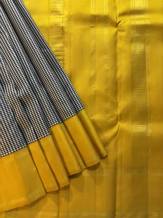 Kajivaram Silk Saree (black & white)