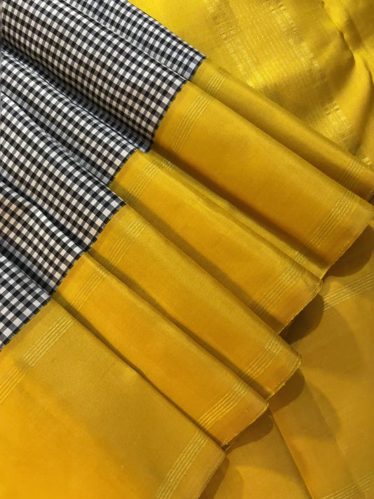 Kajivaram Silk Saree (black & white)