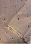 Cotton Embroidery Saree - nude pink