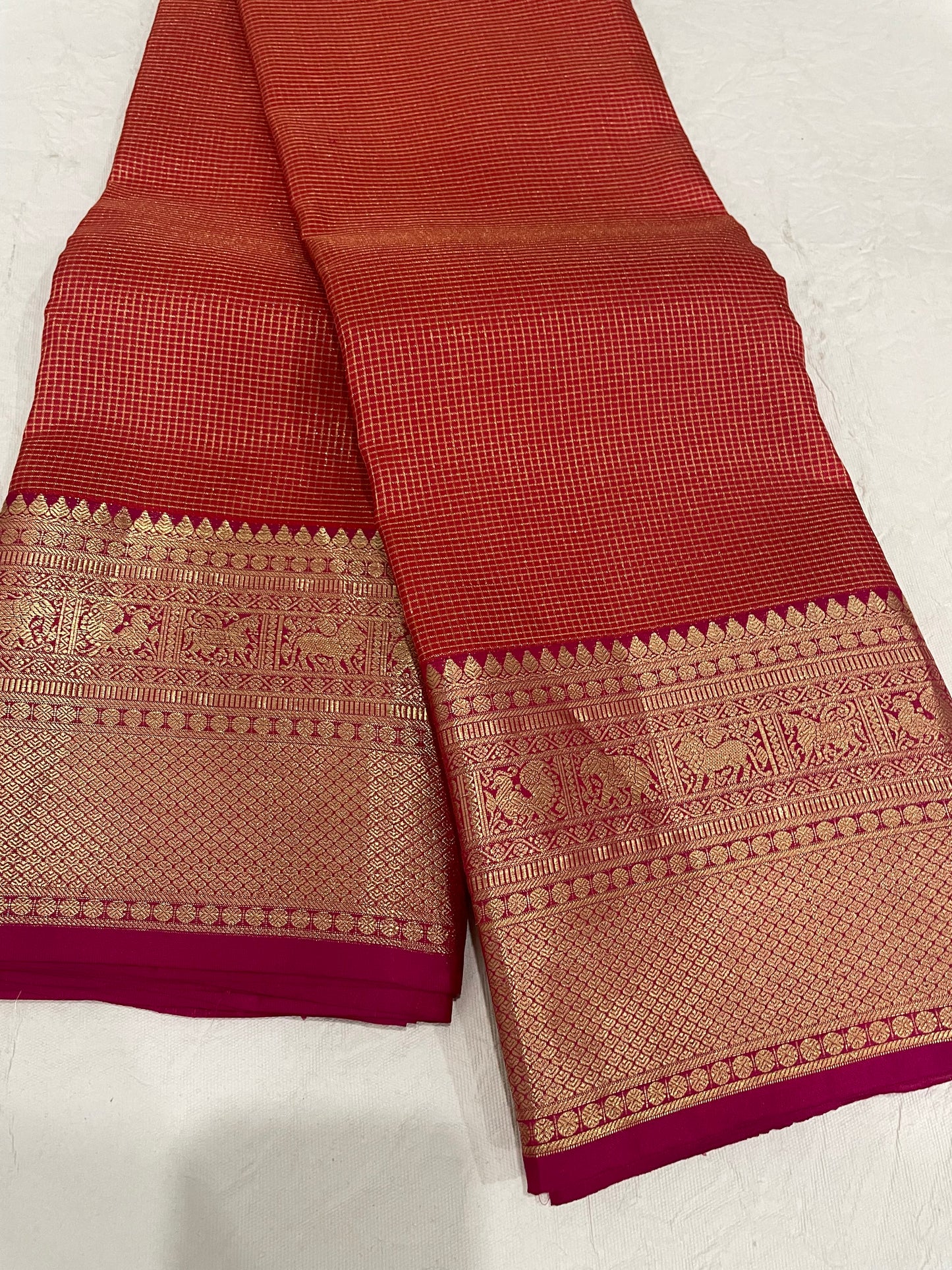 Kajivaram Silk Saree (orange Vairaoosi)