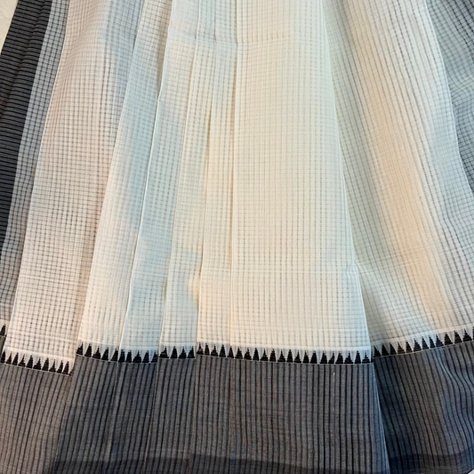 Magalgiri cotton Silk Saree- WHITE