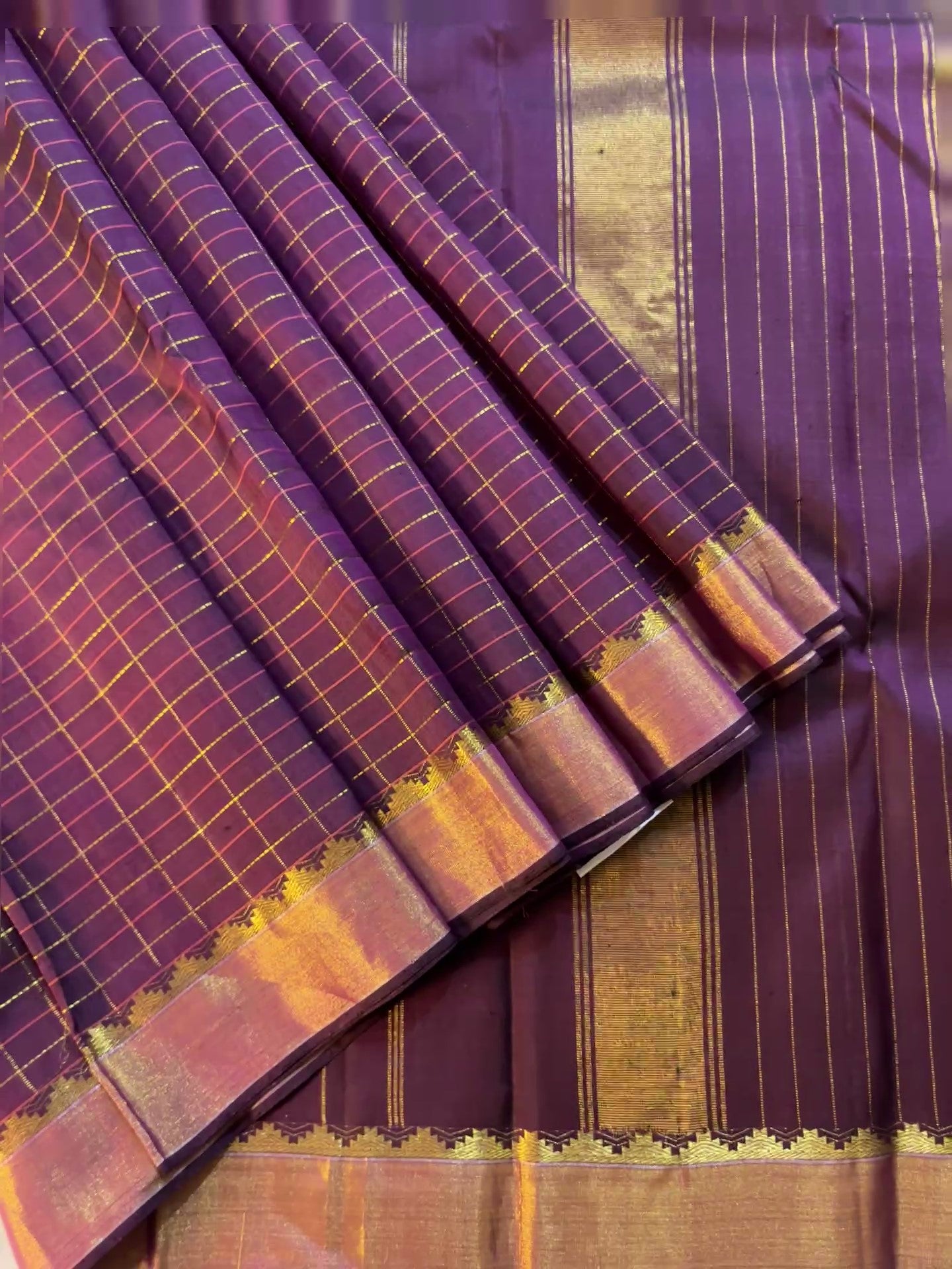 Kajivaram Silk Saree(deep purple)