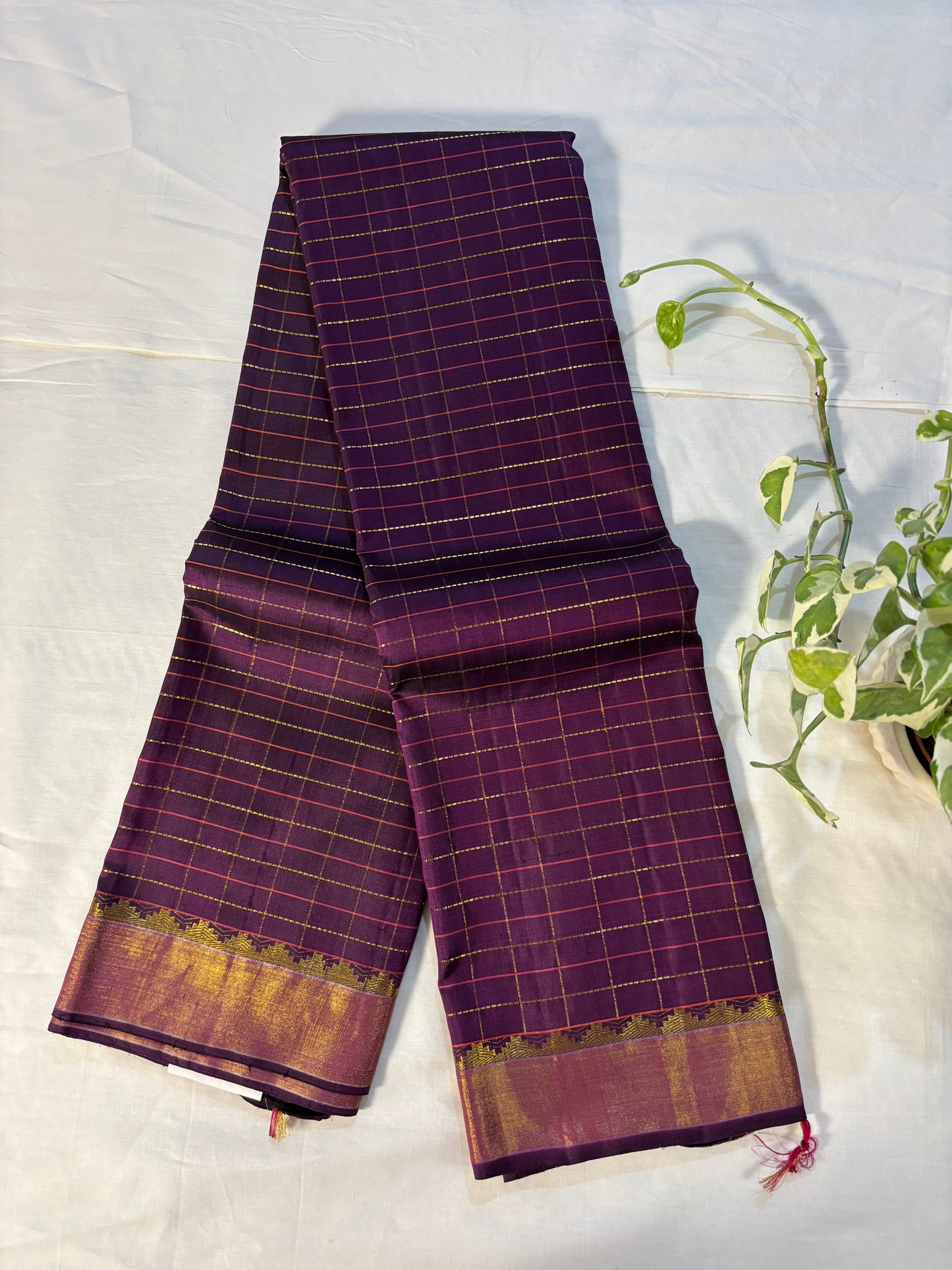 Kajivaram Silk Saree(deep purple)