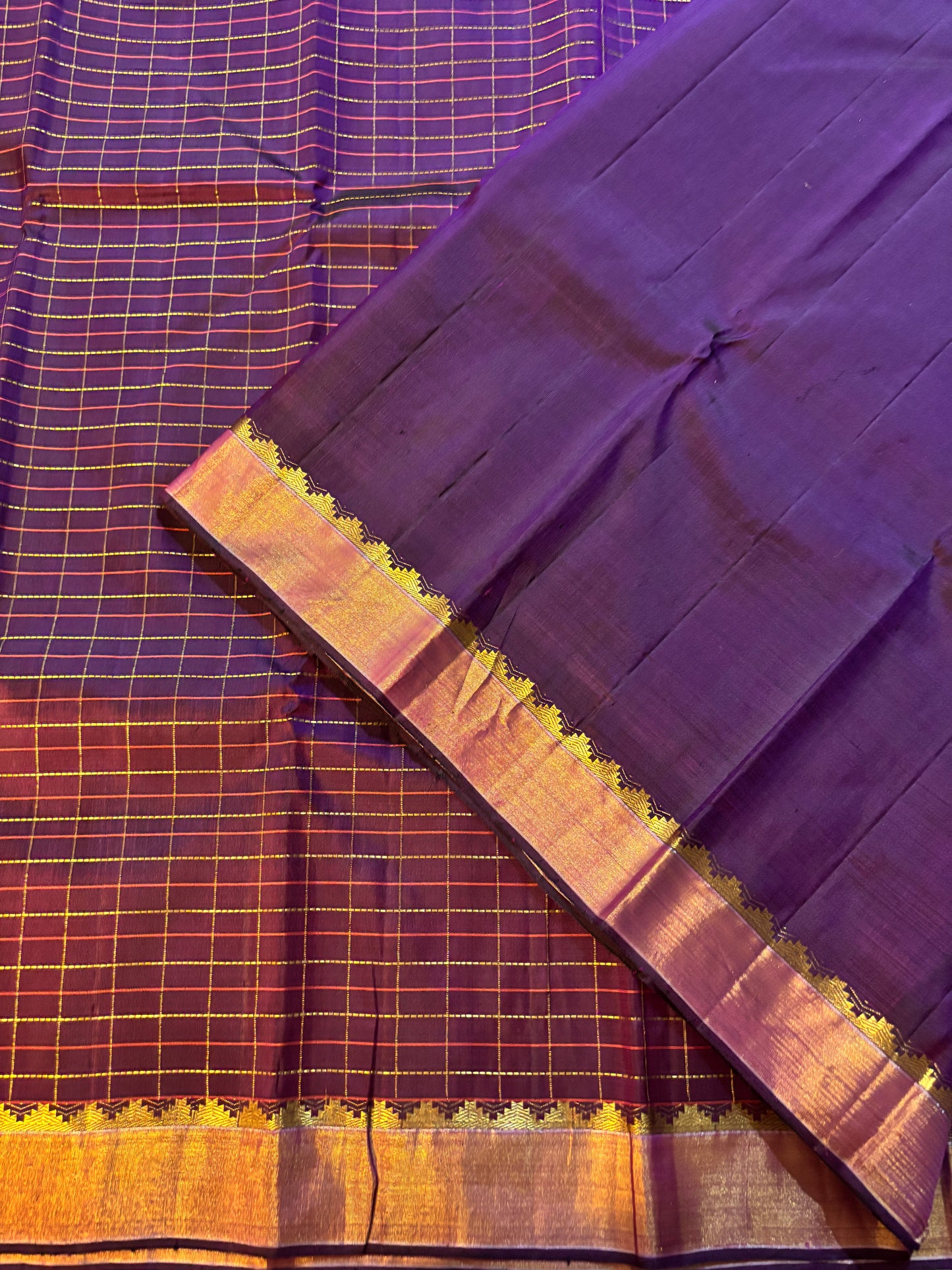 Kajivaram Silk Saree(deep purple)