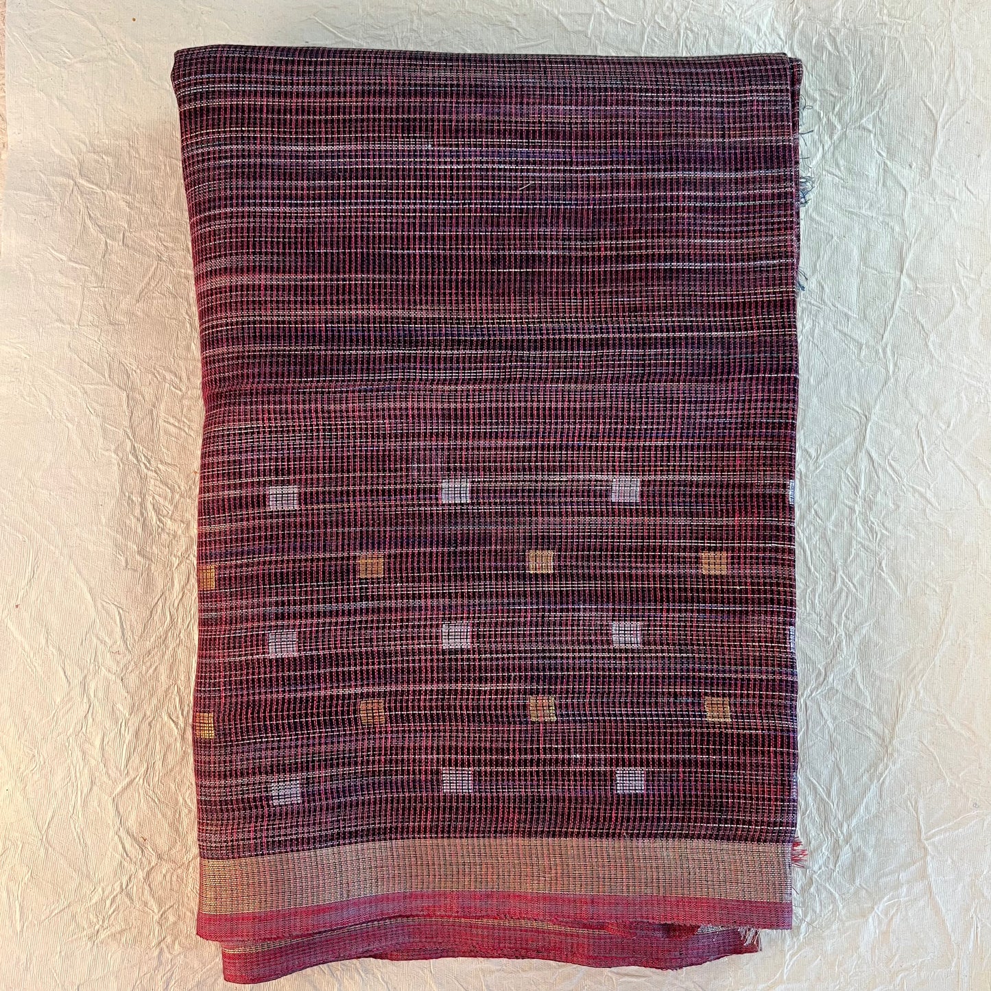 Pure Linen saree (PASTEL MAROON)